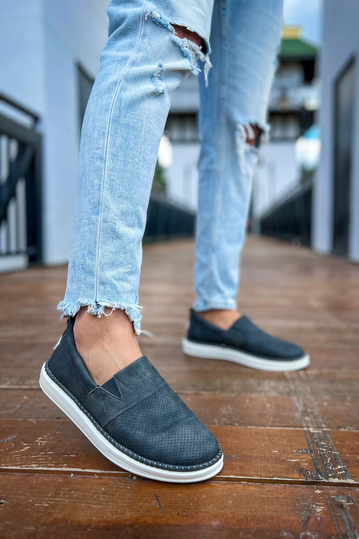 Düz Erkek Günlük Ayakkabı Antrasit - Görsel 6