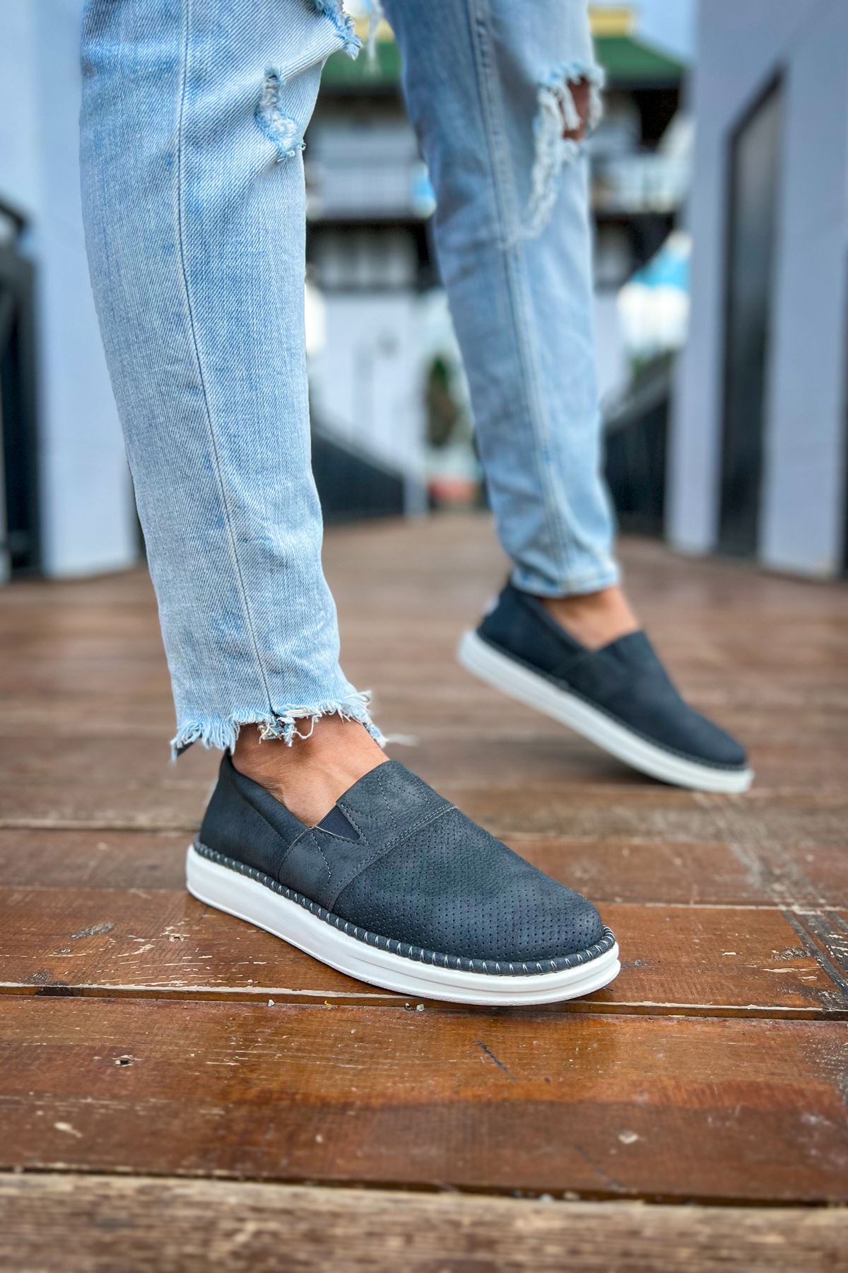 Düz Erkek Günlük Ayakkabı Antrasit - Görsel 7