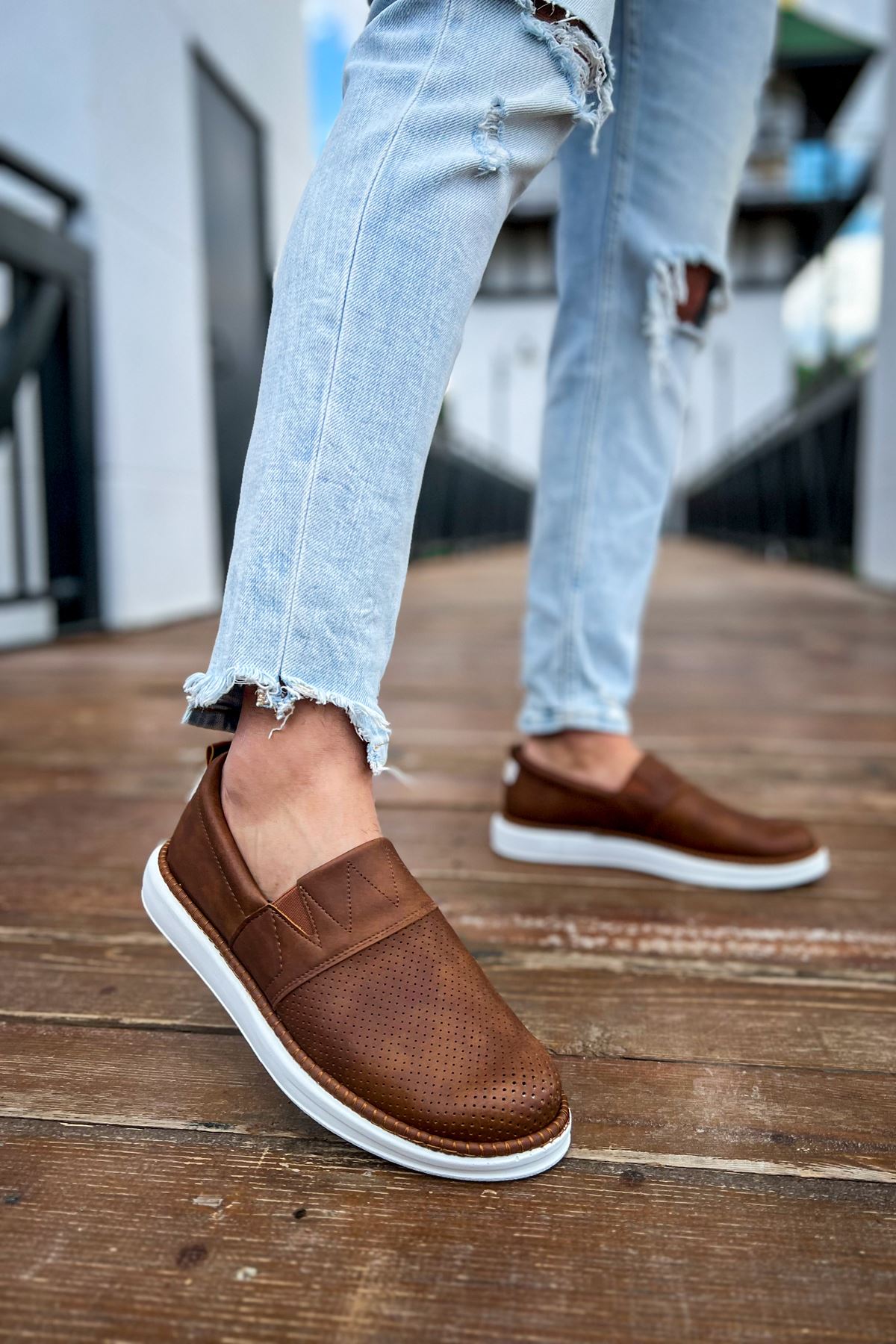 Düz Erkek Günlük Ayakkabı Taba - Görsel 2