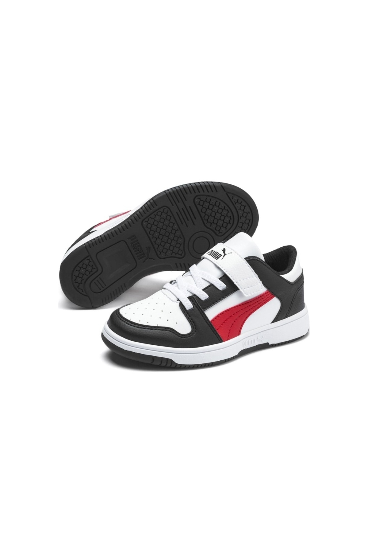 Rebound Layup Lo Çocuk Siyah Beyaz Spor Ayakkabı (370492-07) - Görsel 4