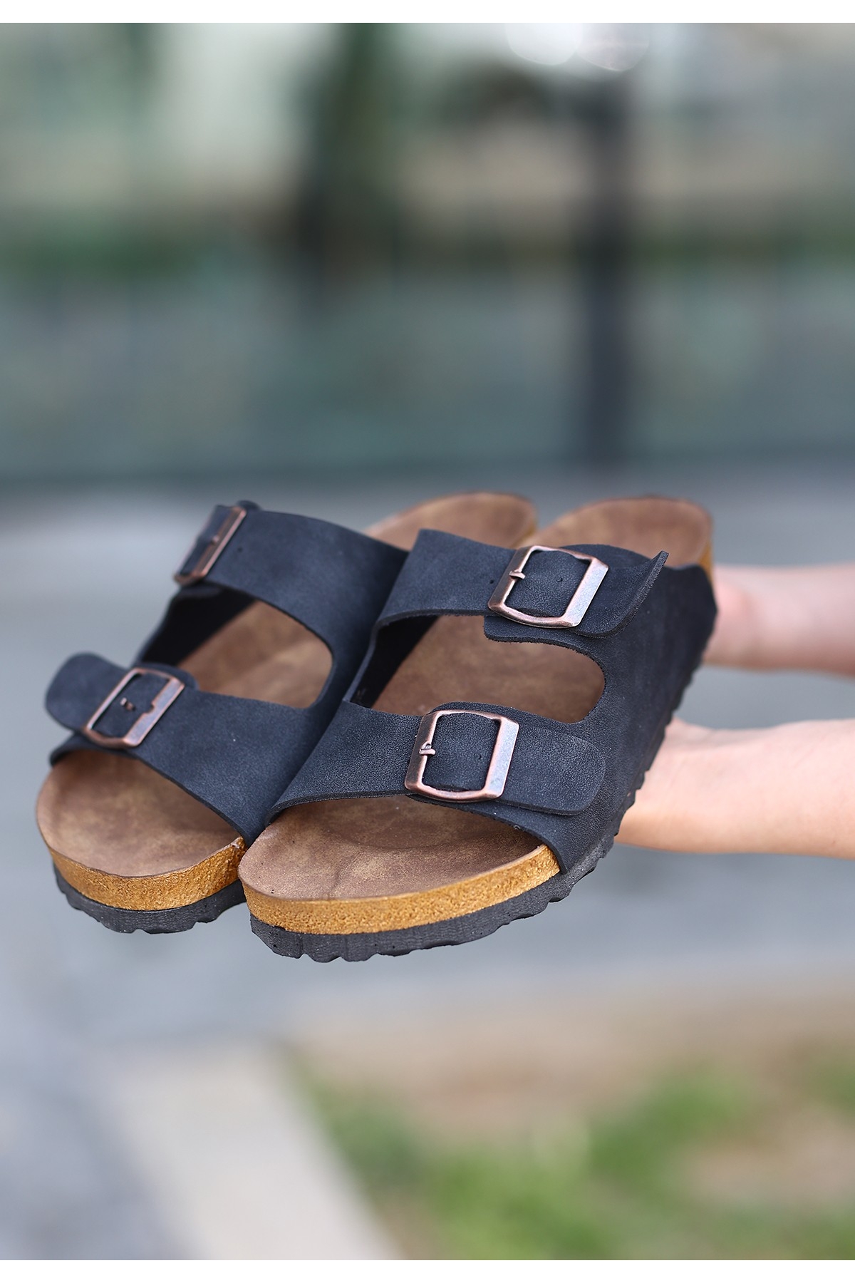 Kadın Siyah Nubuk Terlik - Görsel 4