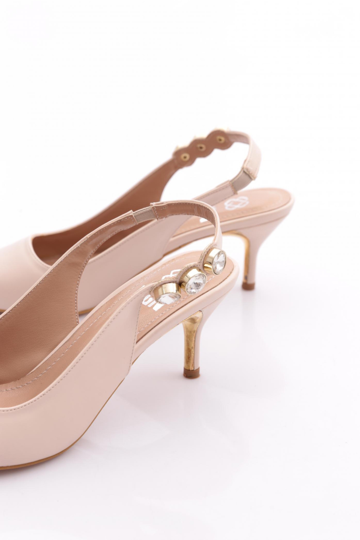 Pm221-K703 Kadin Arkasi Açik Taş Detayli Topuklu Ayakkabi - Görsel 5