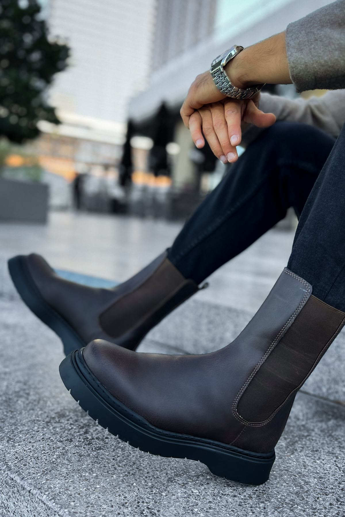 Lastikli Erkek Chelsea Bot Kahve - Görsel 2