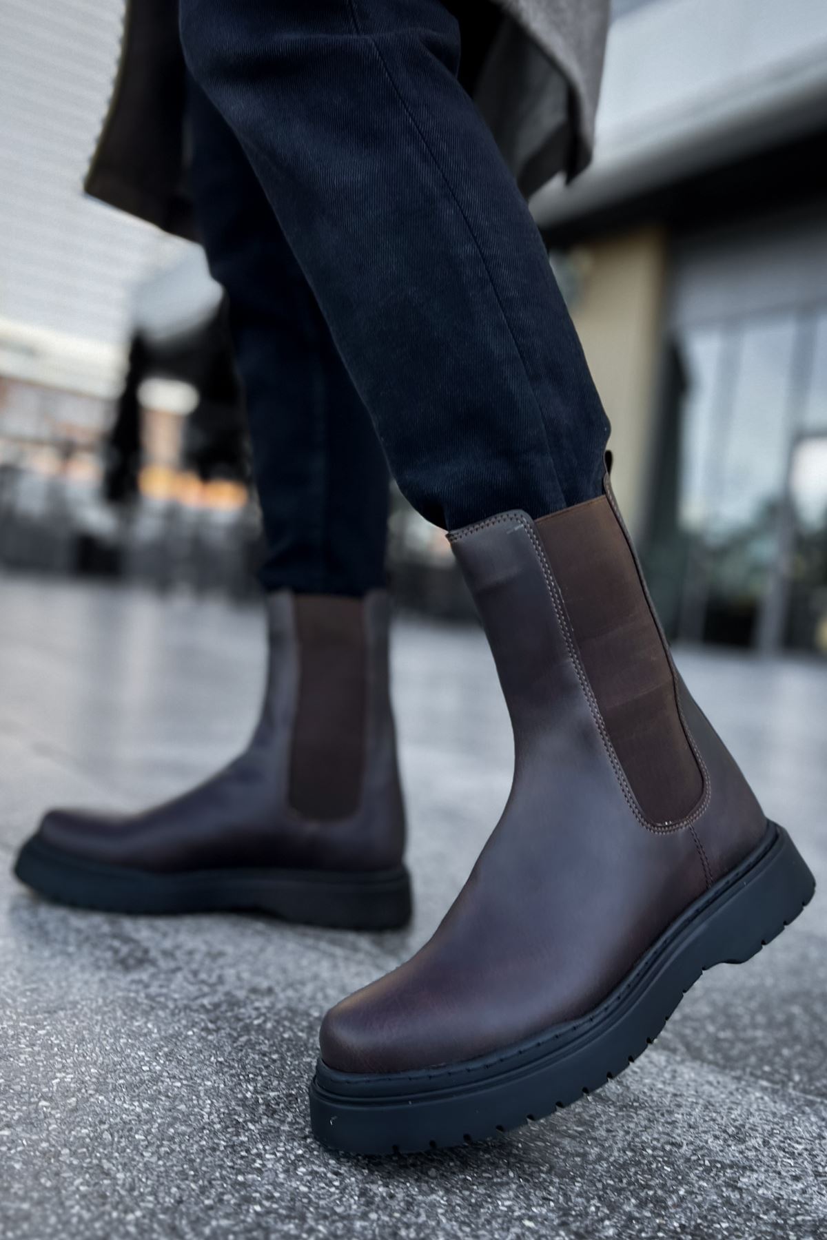 Lastikli Erkek Chelsea Bot Kahve - Görsel 3