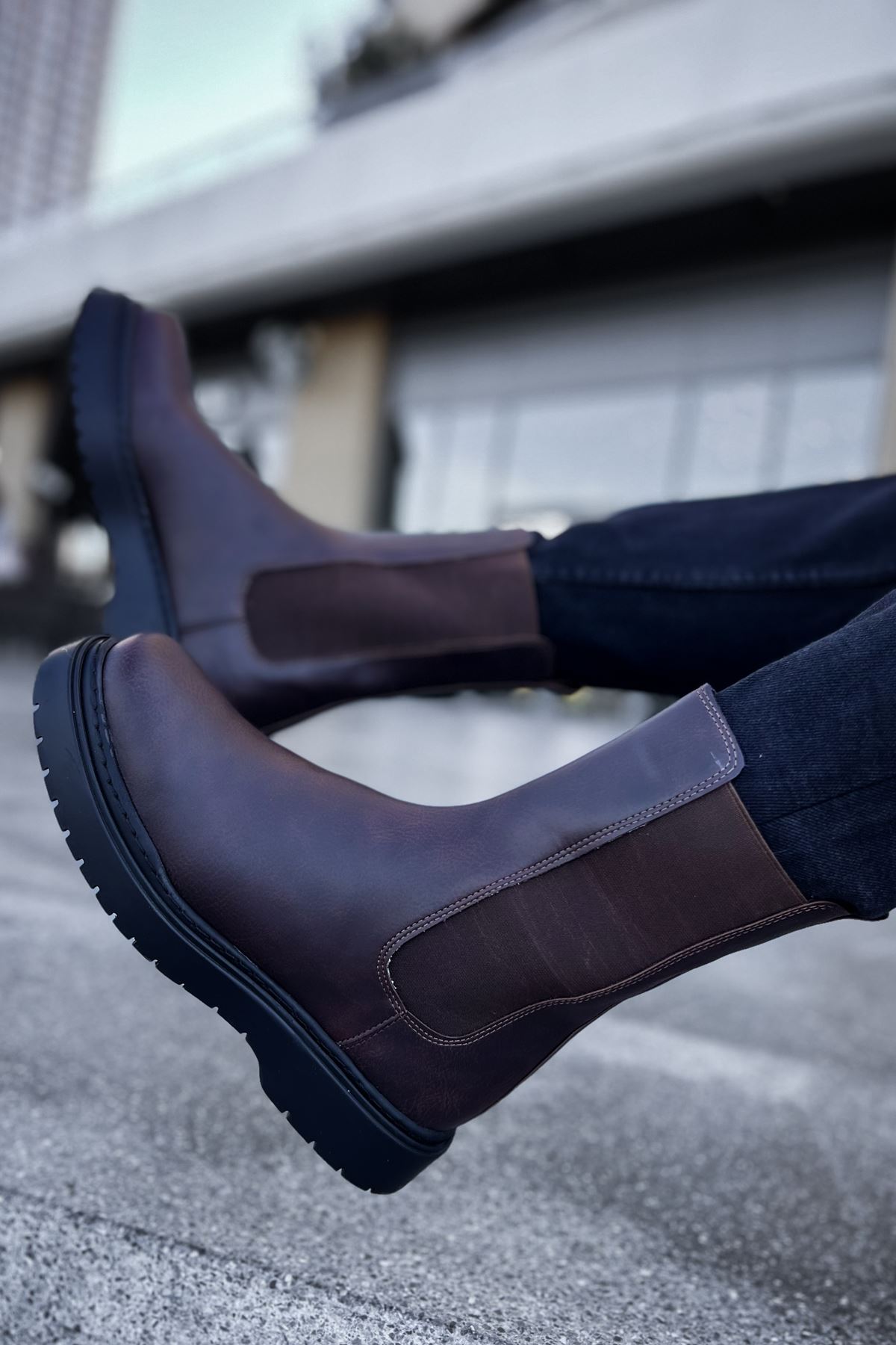 Lastikli Erkek Chelsea Bot Kahve - Görsel 5