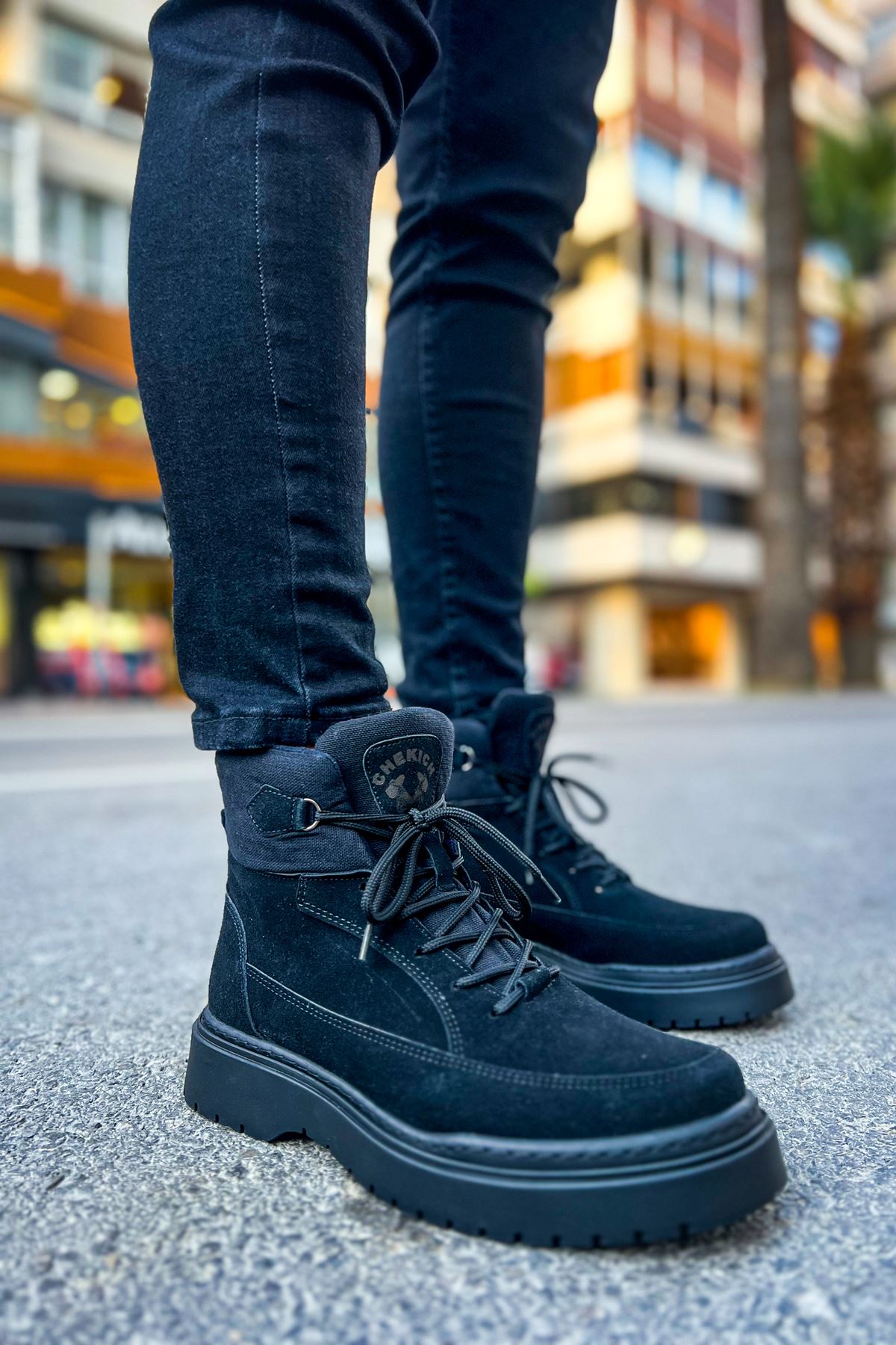 Bağcıklı Erkek Worker Bot Siyah - Görsel 2