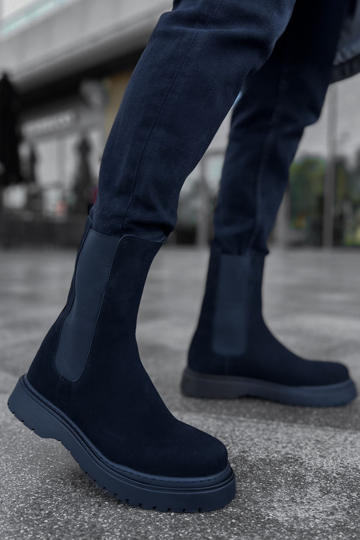 Lastikli Erkek Chelsea Bot Siyah Süet - Görsel 5