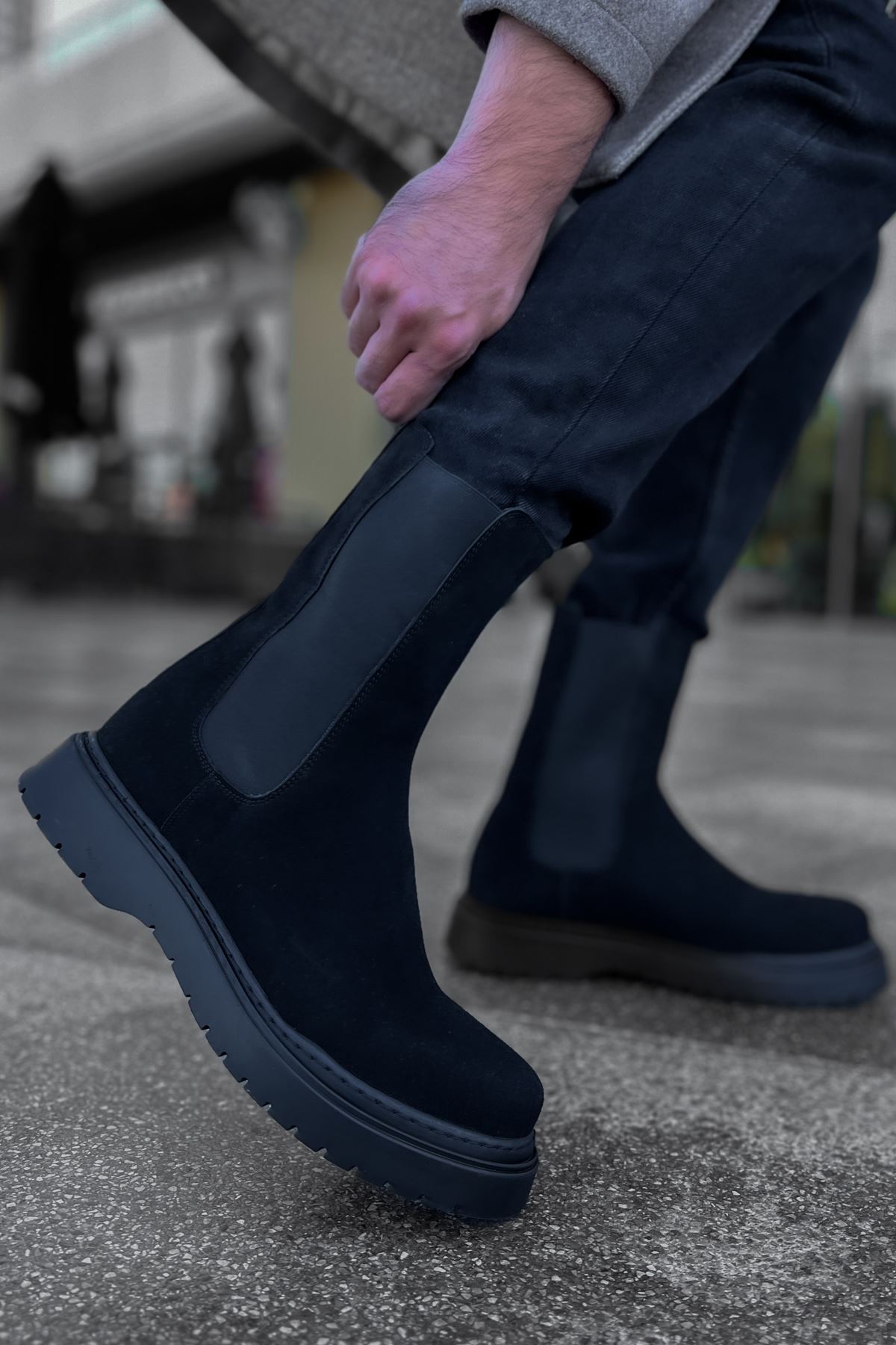 Lastikli Erkek Chelsea Bot Siyah Süet - Görsel 6