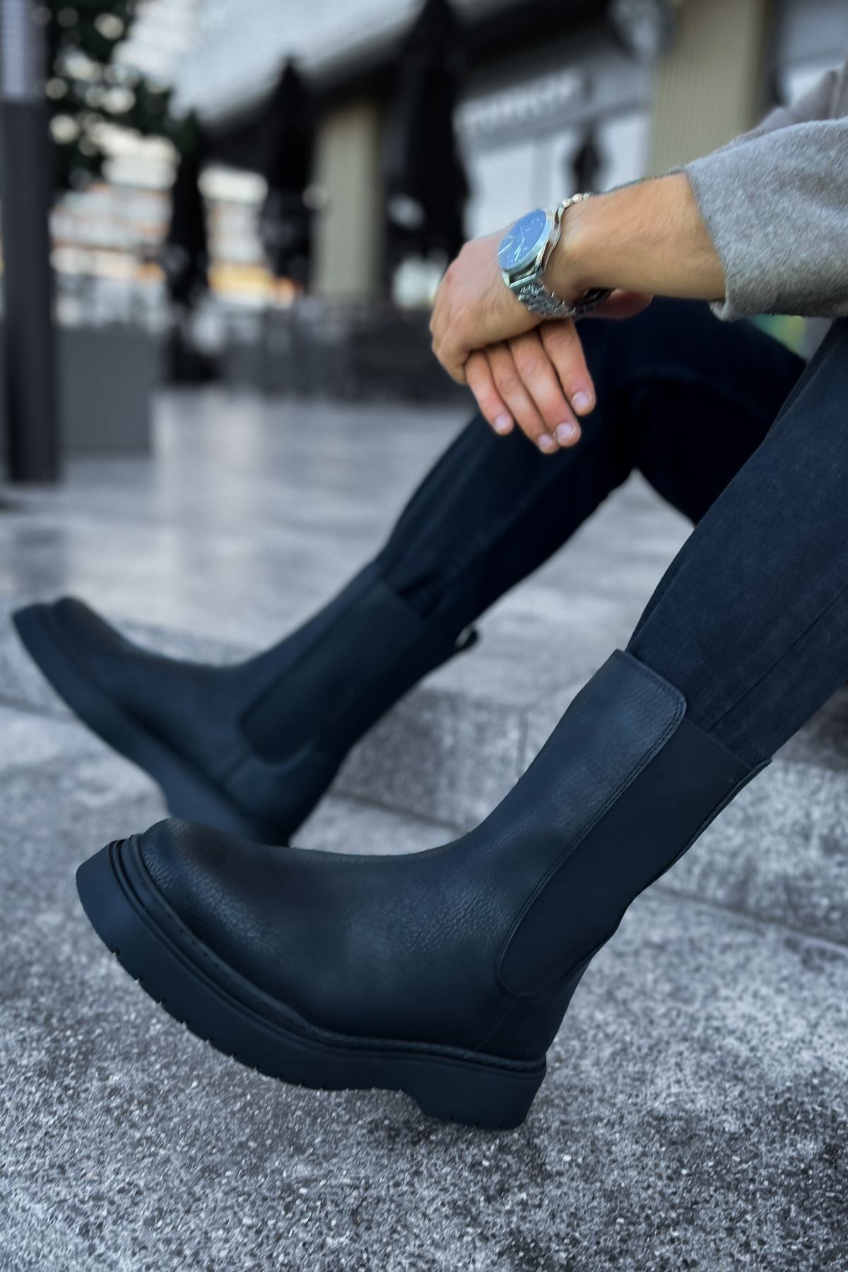 Lastikli Erkek Chelsea Bot Siyah - Görsel 3