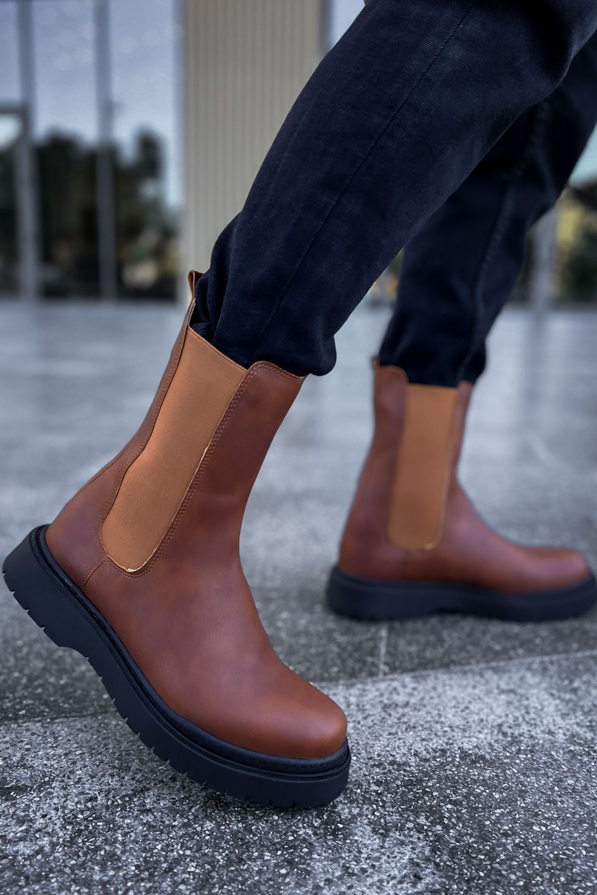 Lastikli Erkek Chelsea Bot Taba - Görsel 2