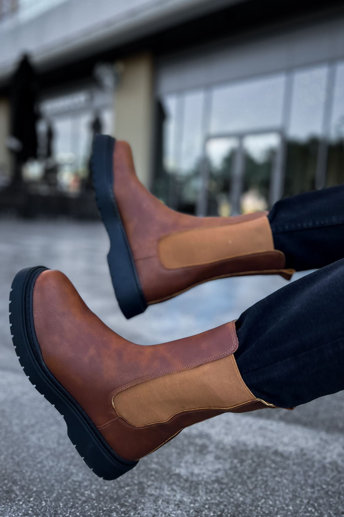 Lastikli Erkek Chelsea Bot Taba - Görsel 5