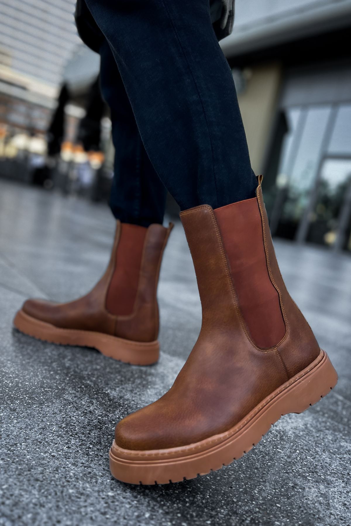 Lastikli Erkek Chelsea Bot Taba - Görsel 3