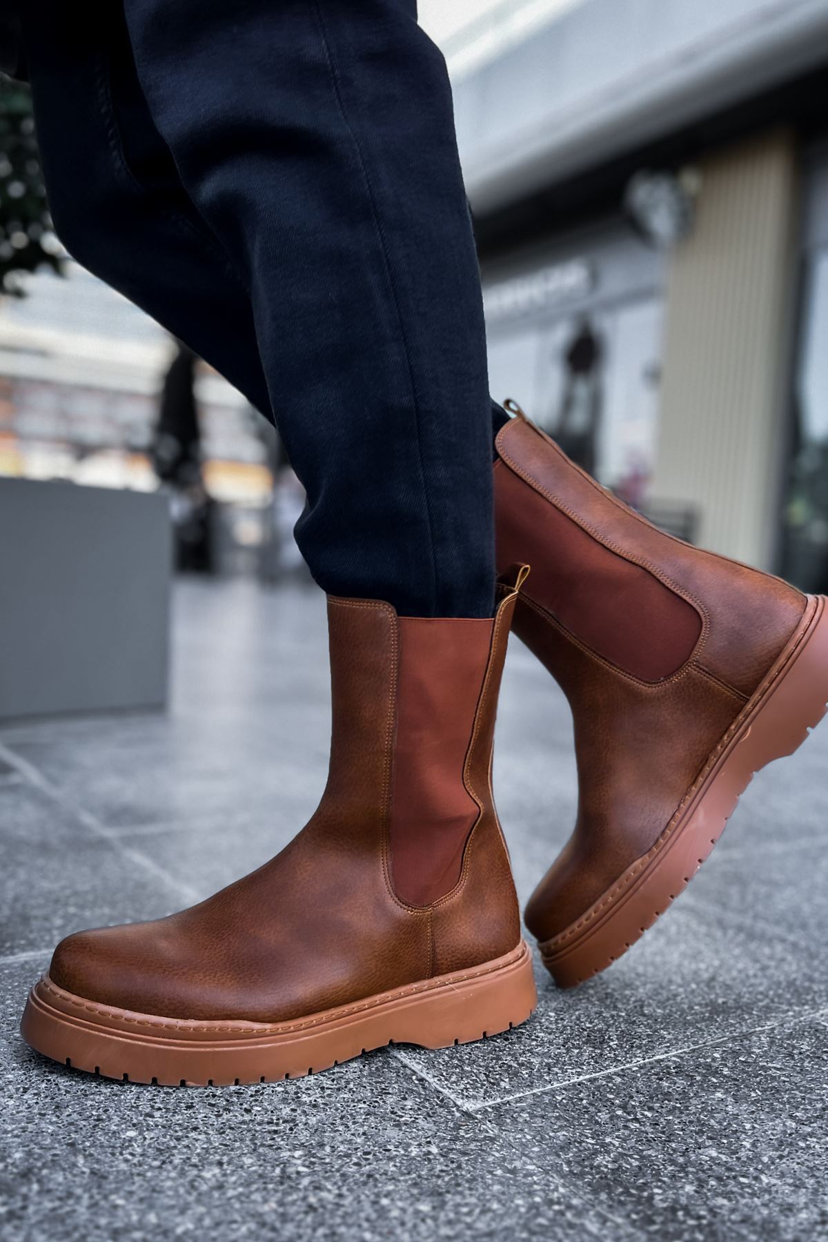 Lastikli Erkek Chelsea Bot Taba - Görsel 5