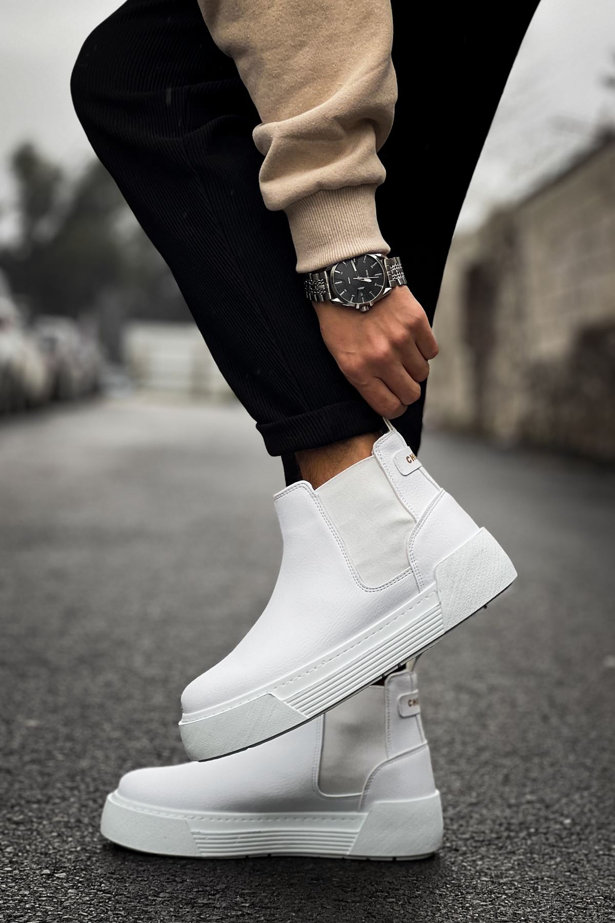 Lastikli Erkek Chelsea Bot Beyaz - Görsel 2