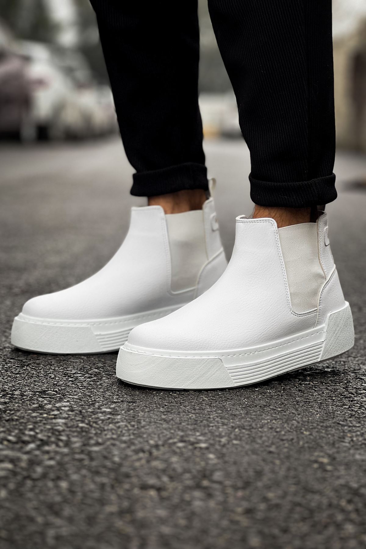 Lastikli Erkek Chelsea Bot Beyaz - Görsel 4