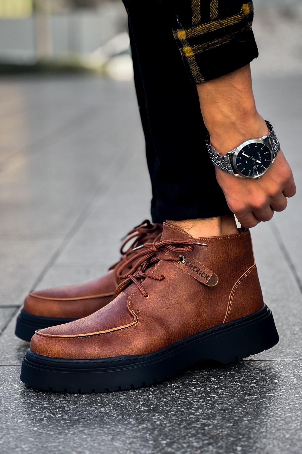 Bağcıklı Erkek Worker Bot Taba - Görsel 2