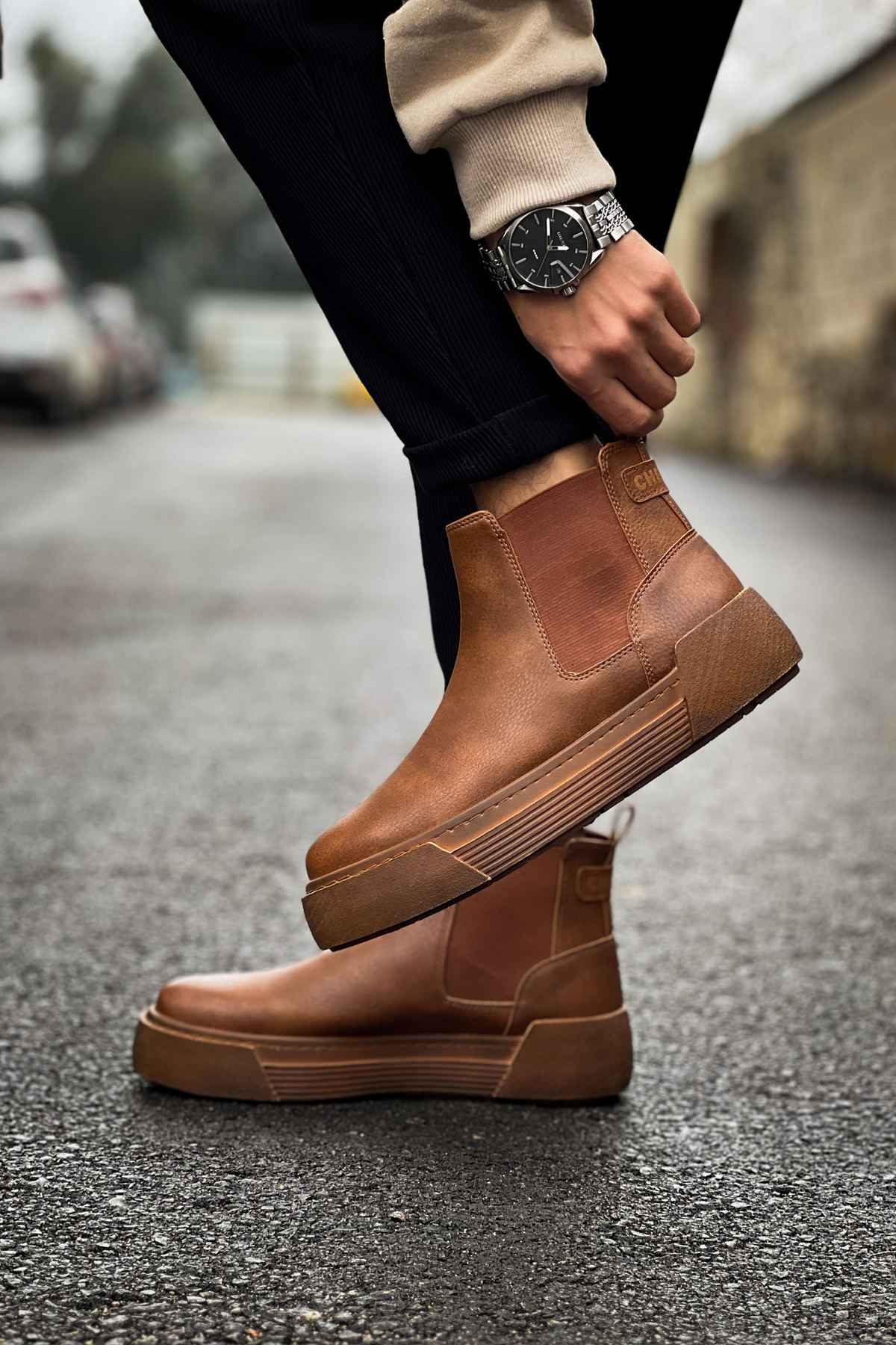 Lastikli Erkek Chelsea Bot Taba - Görsel 4