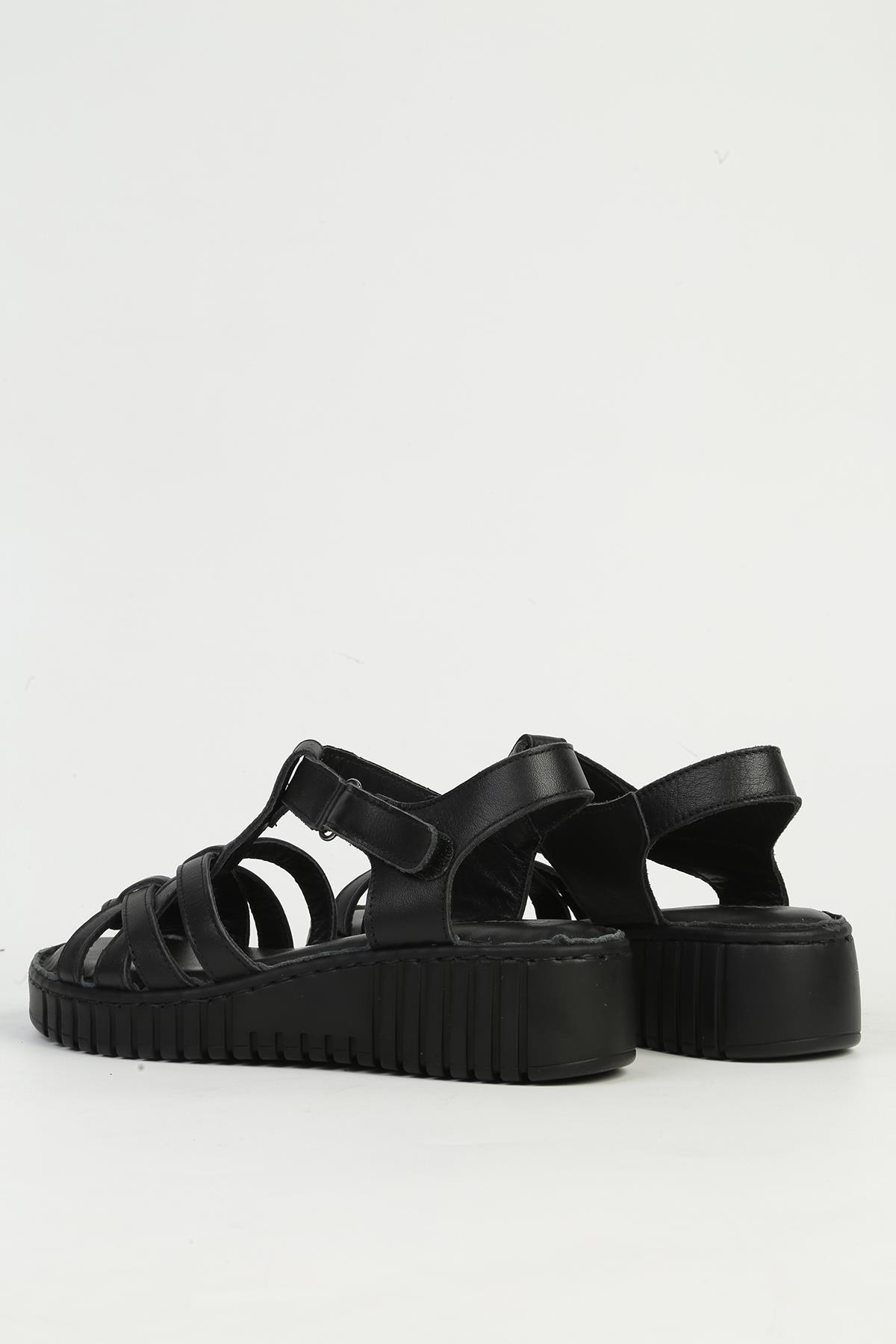 Kadın Deri Siyah Topuklu Ayakkabı PC-54787 - Görsel 4