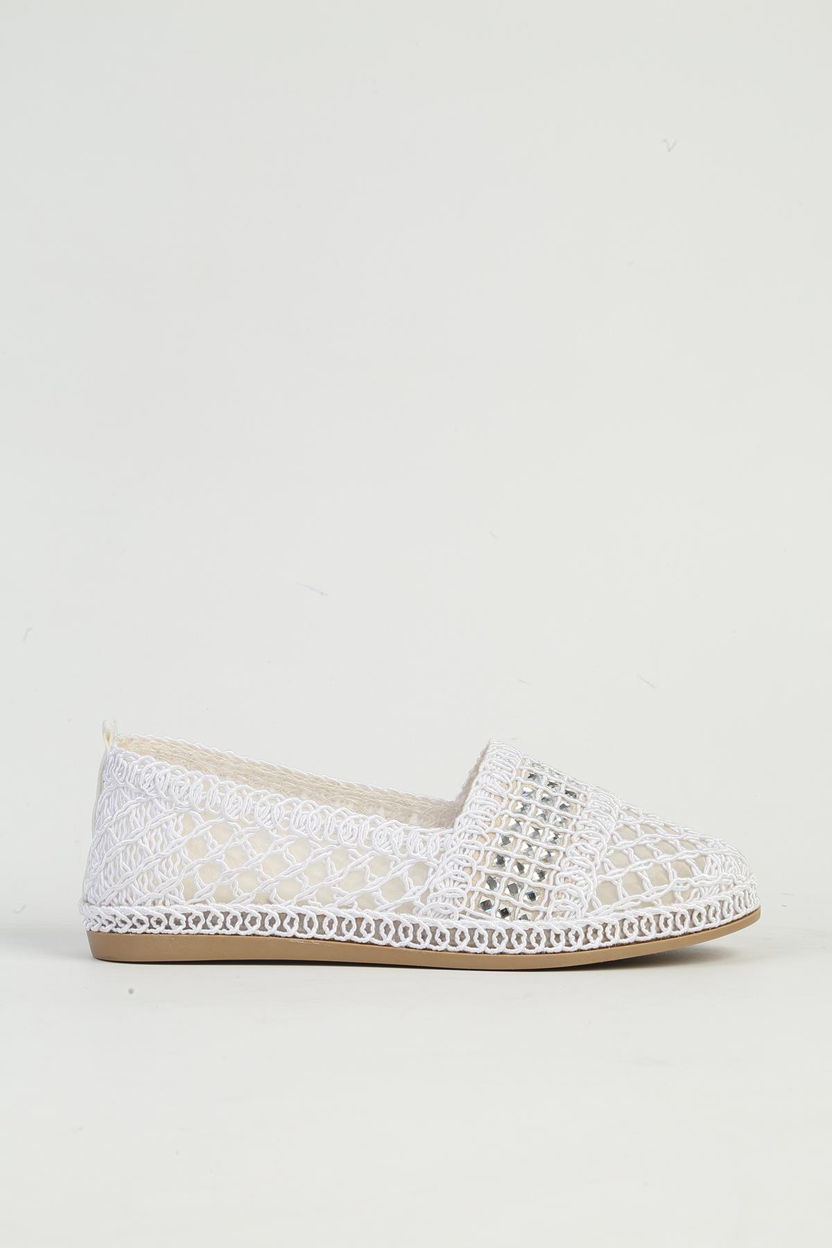 Beyaz Kadın Babet Ayakkabı PC-54570 - Görsel 2