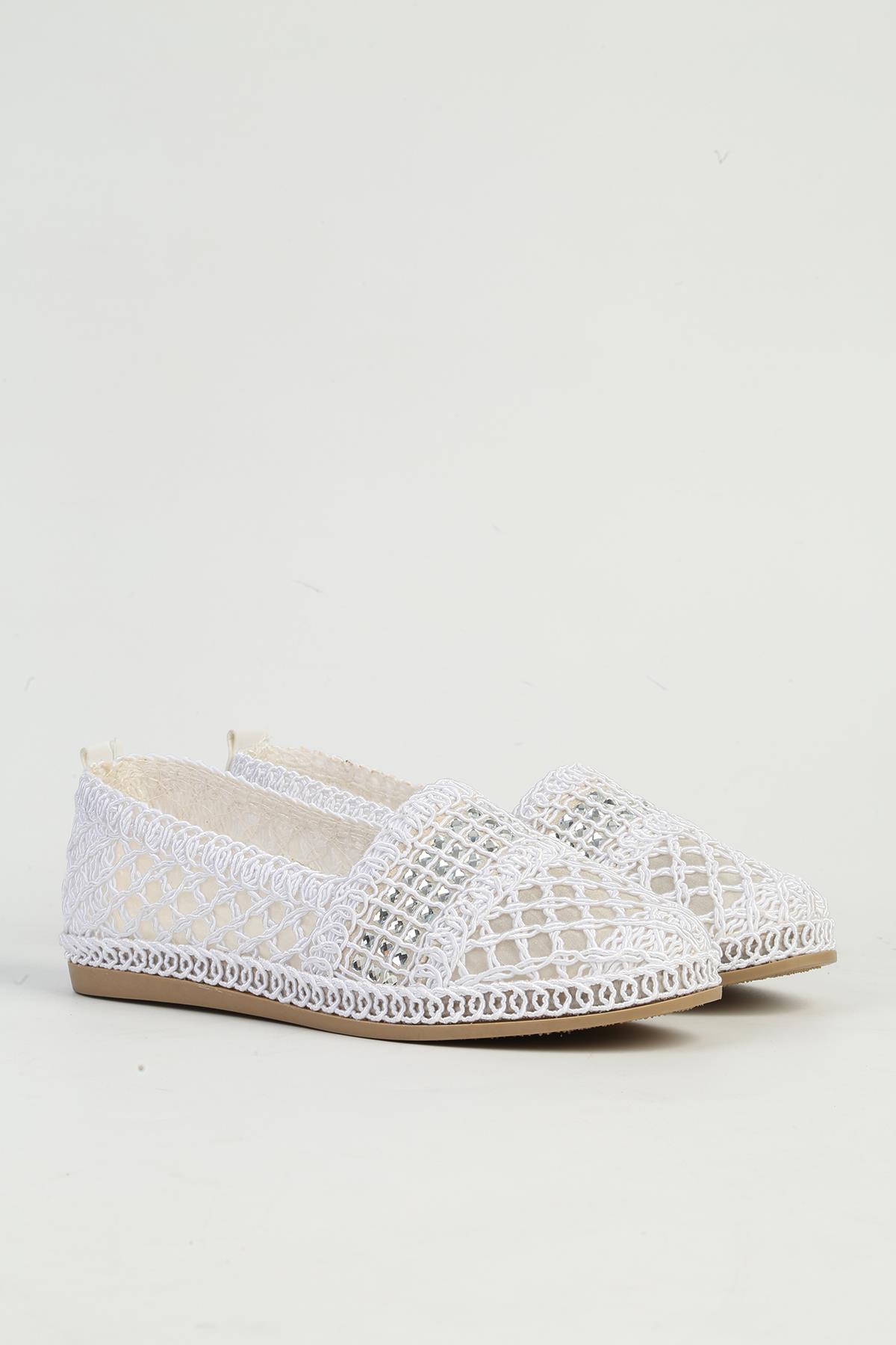 Beyaz Kadın Babet Ayakkabı PC-54570 - Görsel 3