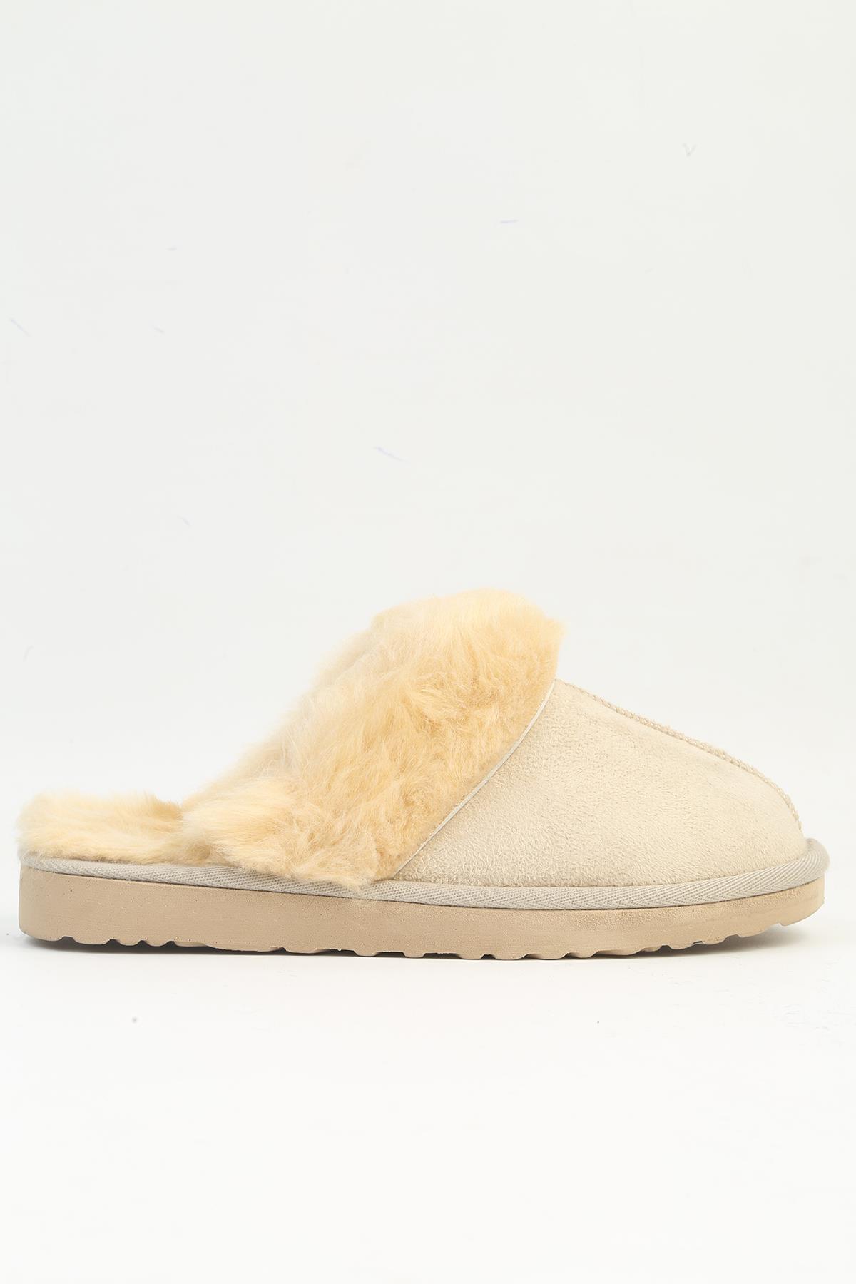 ® | PC-54392 - Kadın Siyah İçi Tüylü Terlik - Görsel 2