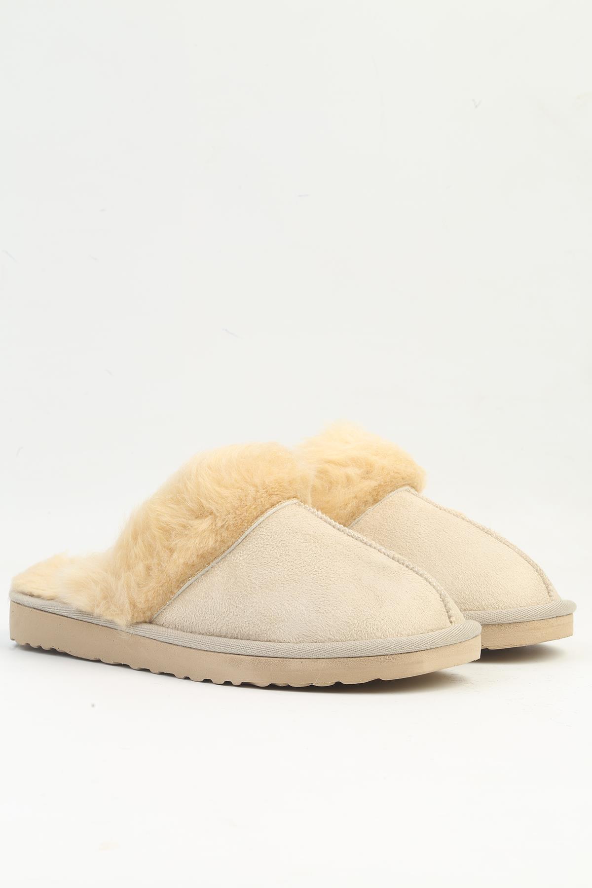 ® | PC-54392 - Kadın Siyah İçi Tüylü Terlik - Görsel 3