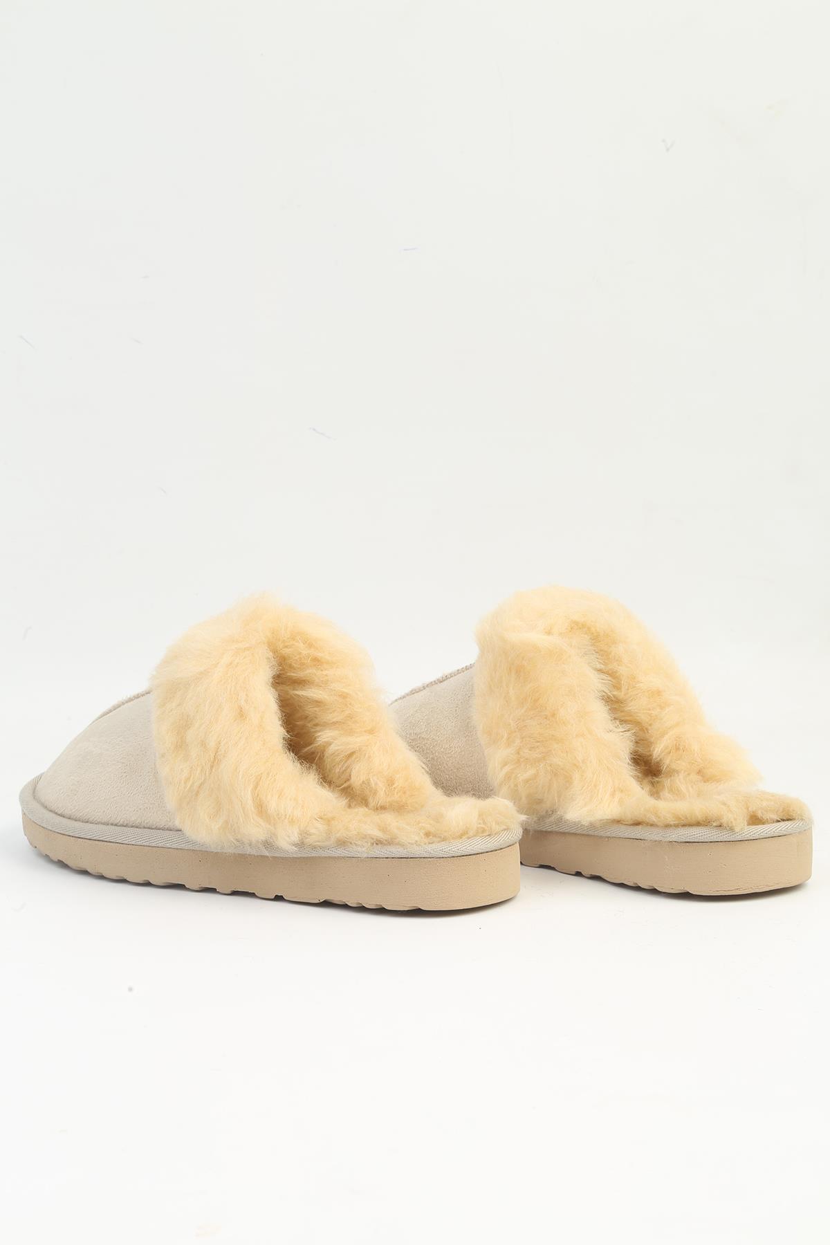 ® | PC-54392 - Kadın Siyah İçi Tüylü Terlik - Görsel 4