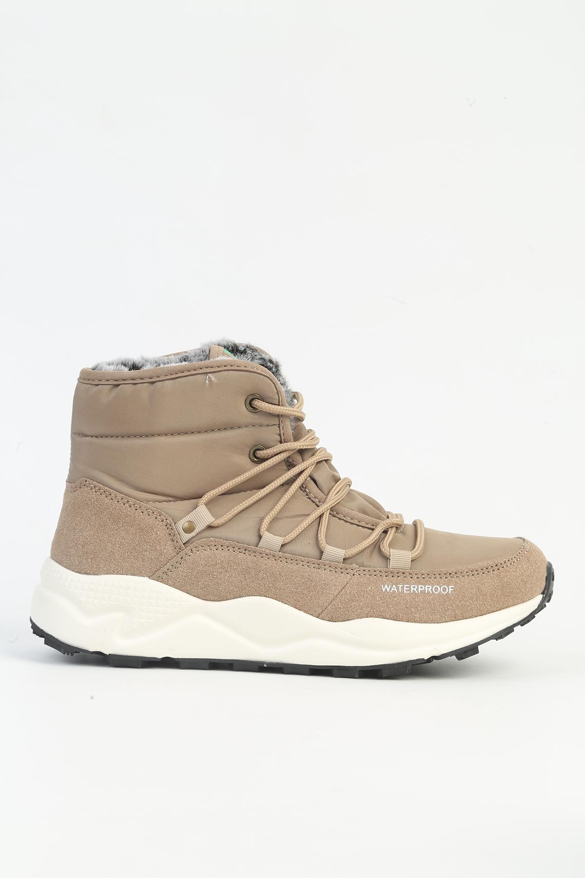 ® Bej Su Geçirmez Waterproof Kadın Bot İTHAL BNI-11156 - Görsel 2