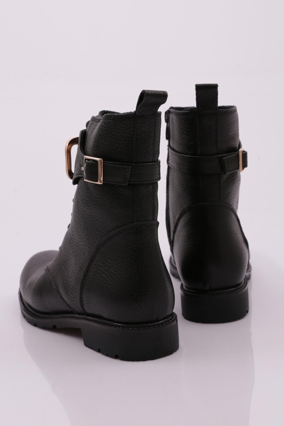 0422-22K Kadin Kristal Taşli V Tokali Yandan Fermuarli Postal Bot - Görsel 4