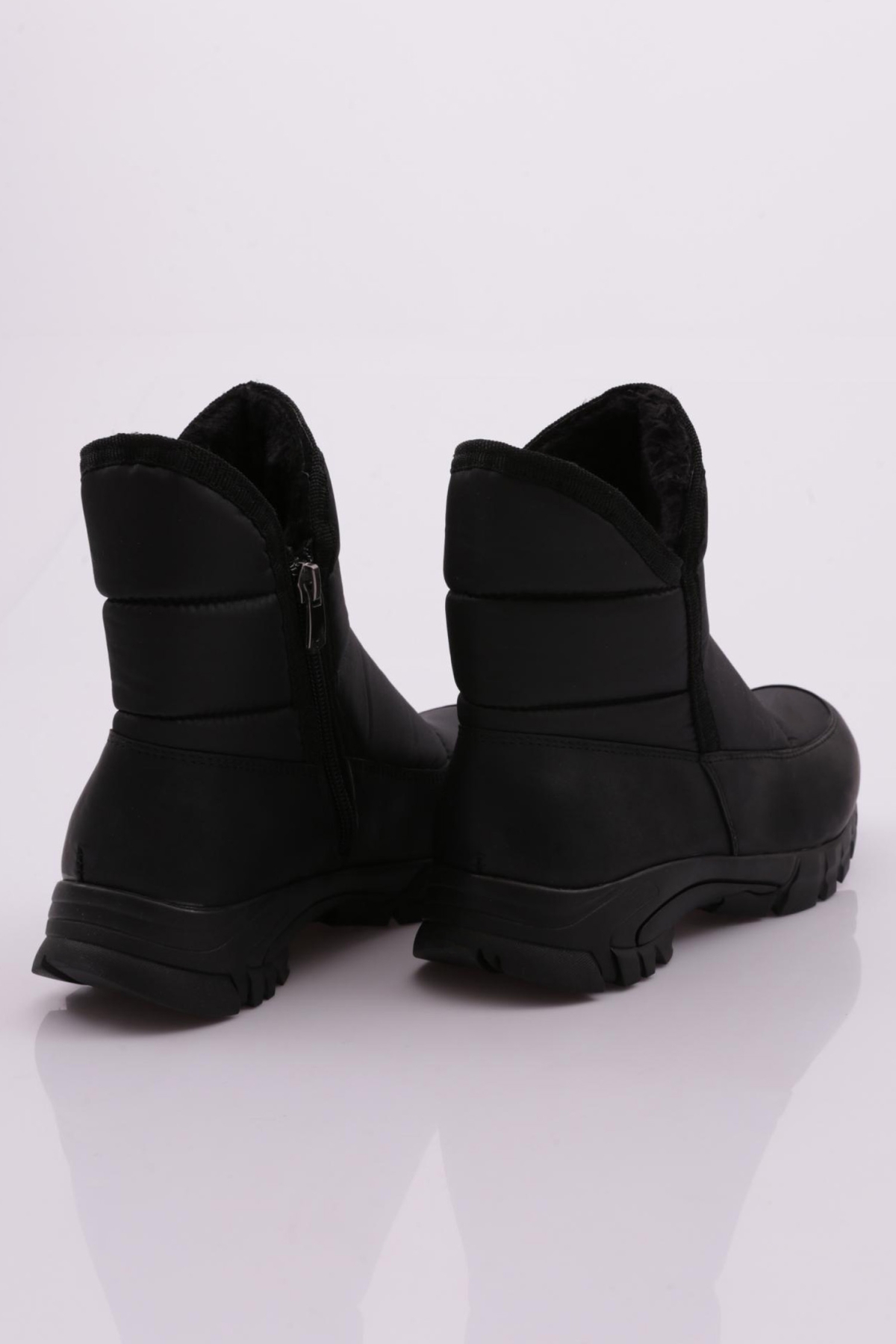 1052 Kadin Kürklü Fermuarli Bot - Görsel 4