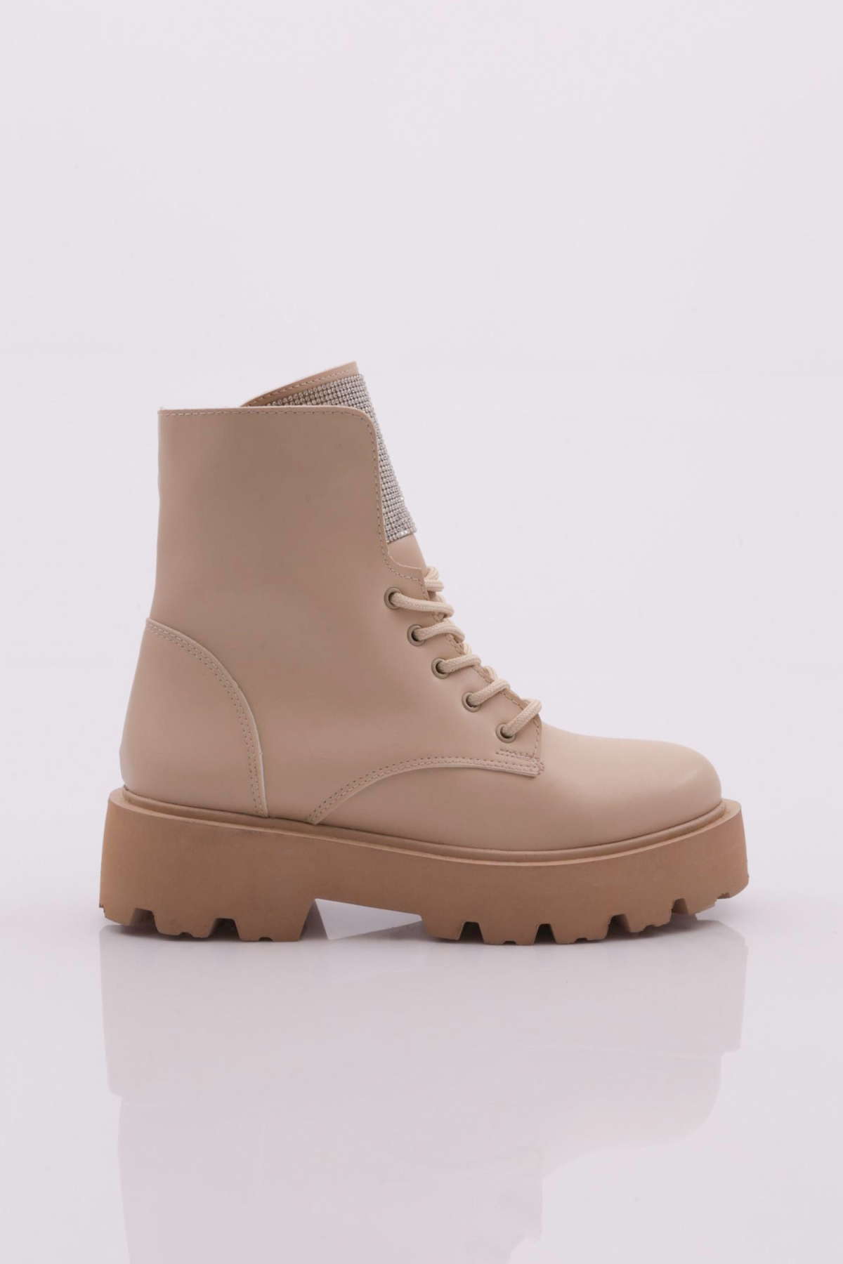 K1611-22K Kadin Kalin Taban Silver Taşli Bot - Görsel 2