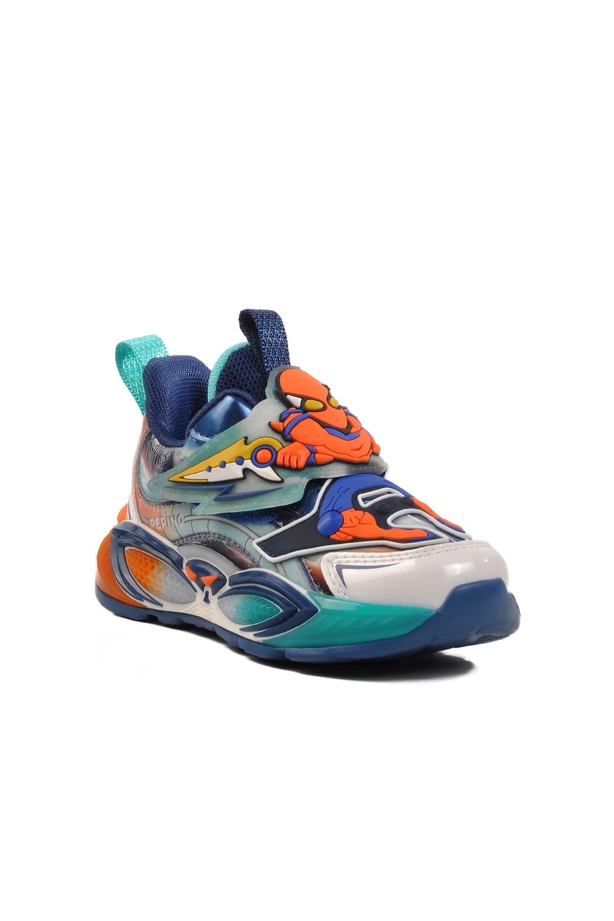 Lacivert Yeşil Cırtlı Erkek Çocuk Spor Ayakkabı - Görsel 4