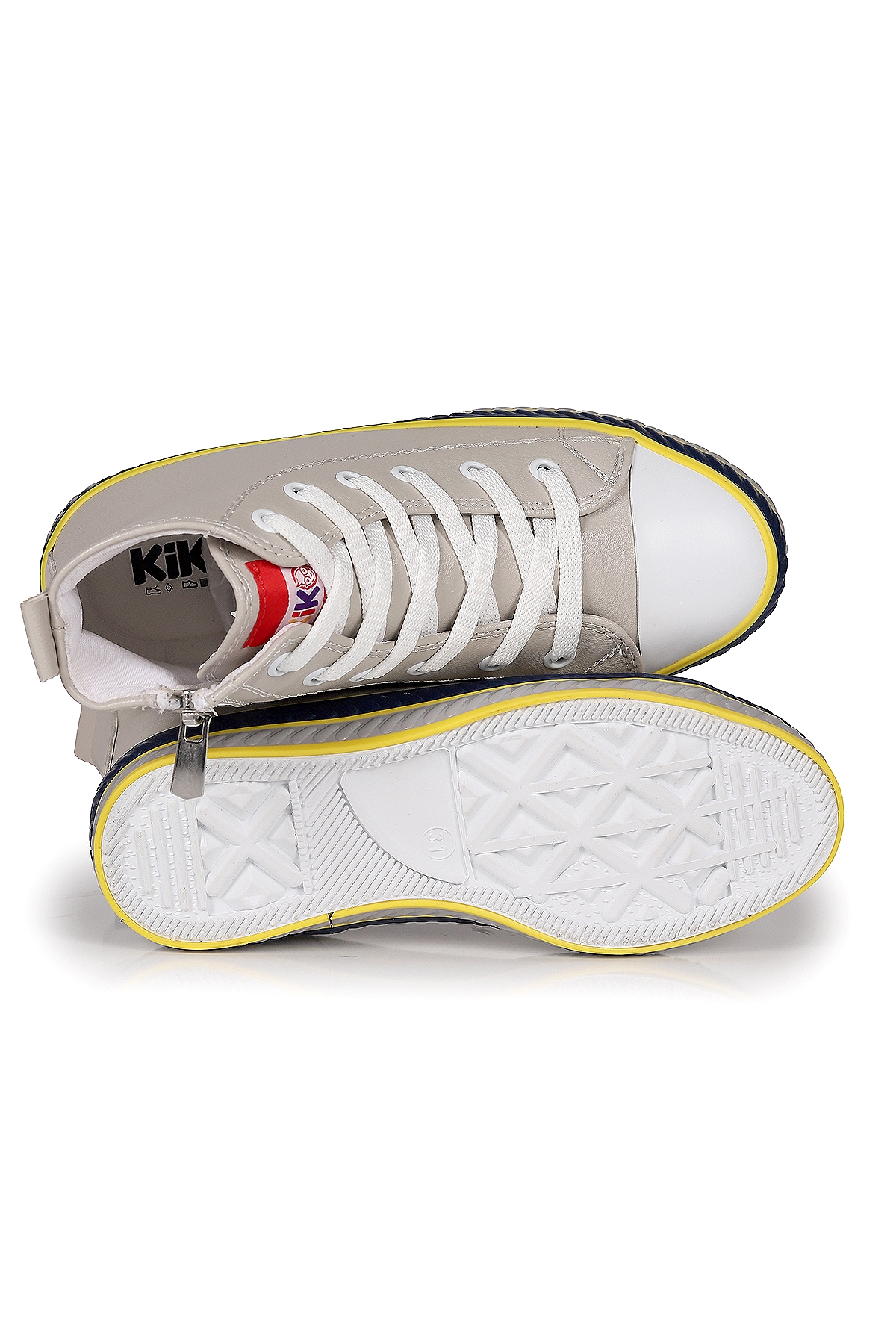 Pant Günlük Bağcıklı Fermuarlı Erkek Bebek Spor Ayakkabı Gri - Görsel 6