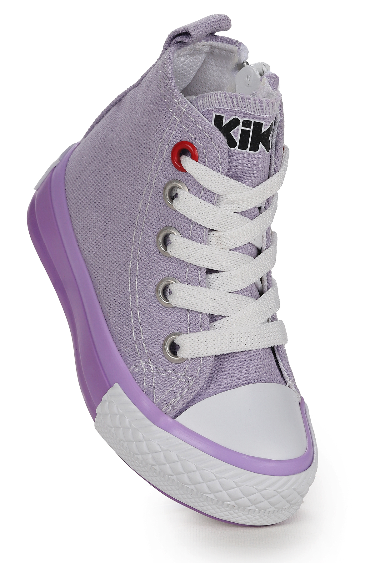 Tinna Bağcıklı Kız Bebek Boğazlı Keten Spor Ayakkabı Lila - Görsel 4