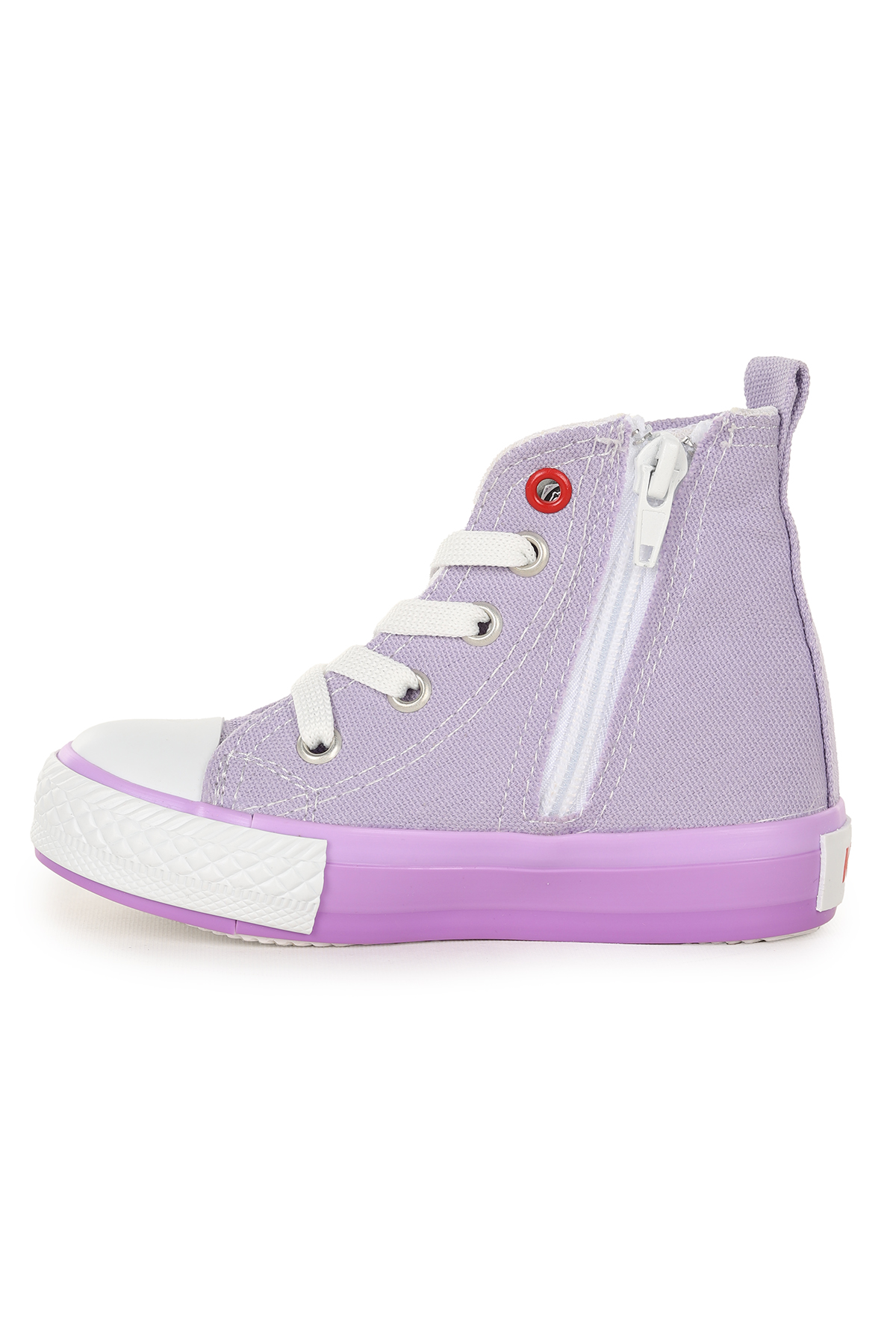 Tinna Bağcıklı Kız Bebek Boğazlı Keten Spor Ayakkabı Lila - Görsel 5