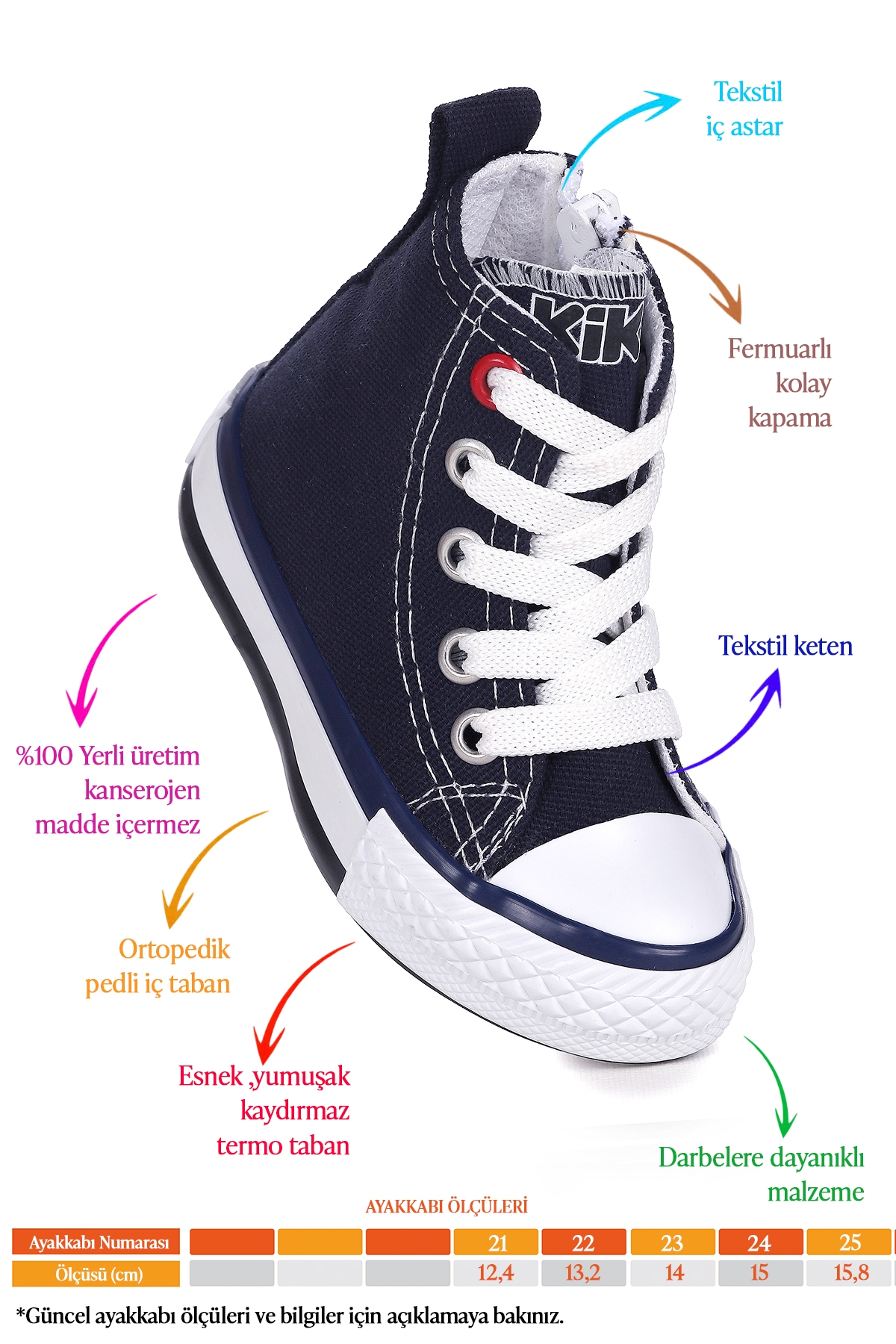 Tinna Bağcıklı Erkek Bebek Boğazlı Keten Spor Ayakkabı Lacivert - Görsel 3