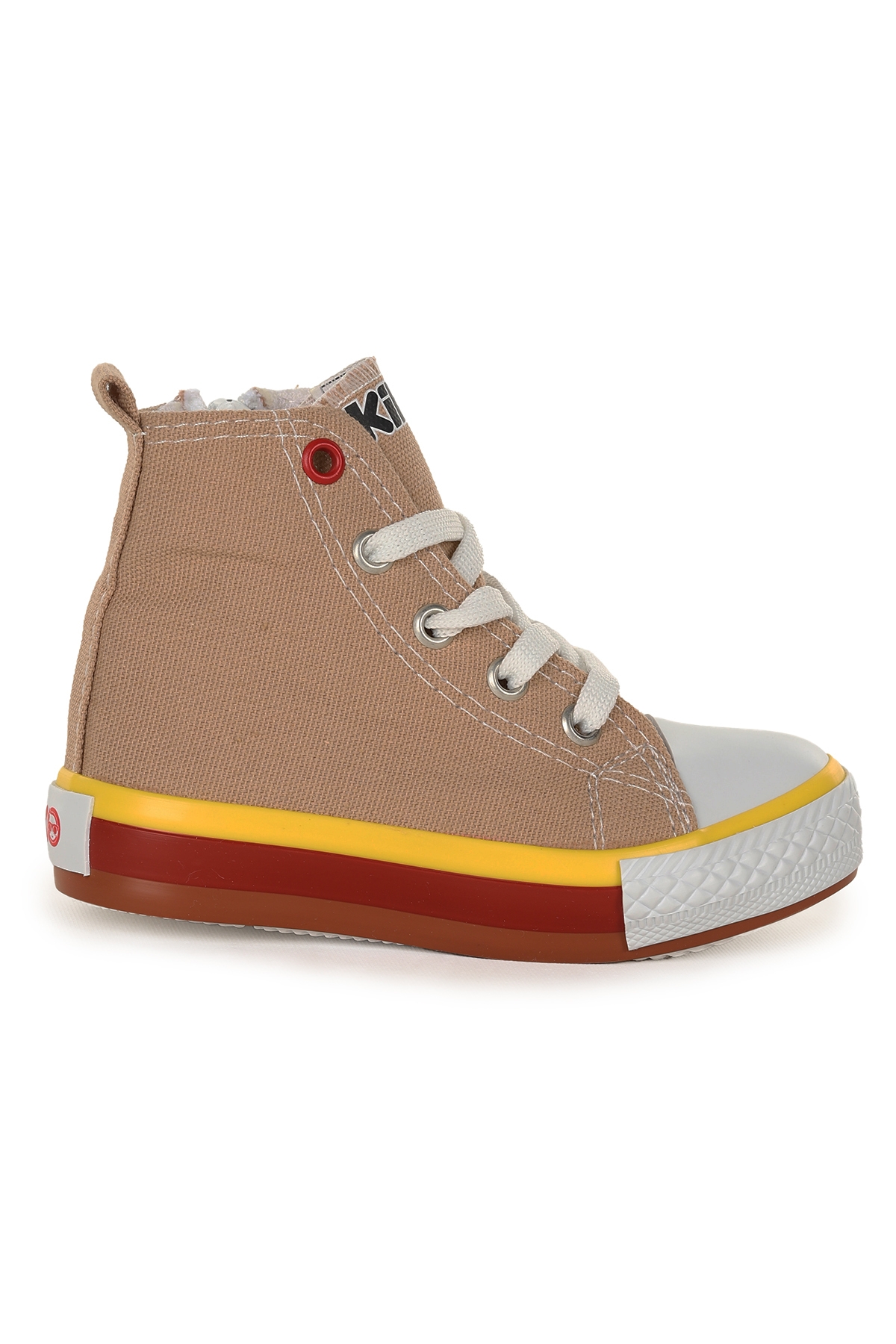 Tinna Bağcıklı Erkek Çocuk Boğazlı Keten Spor Ayakkabı Bej - Görsel 5