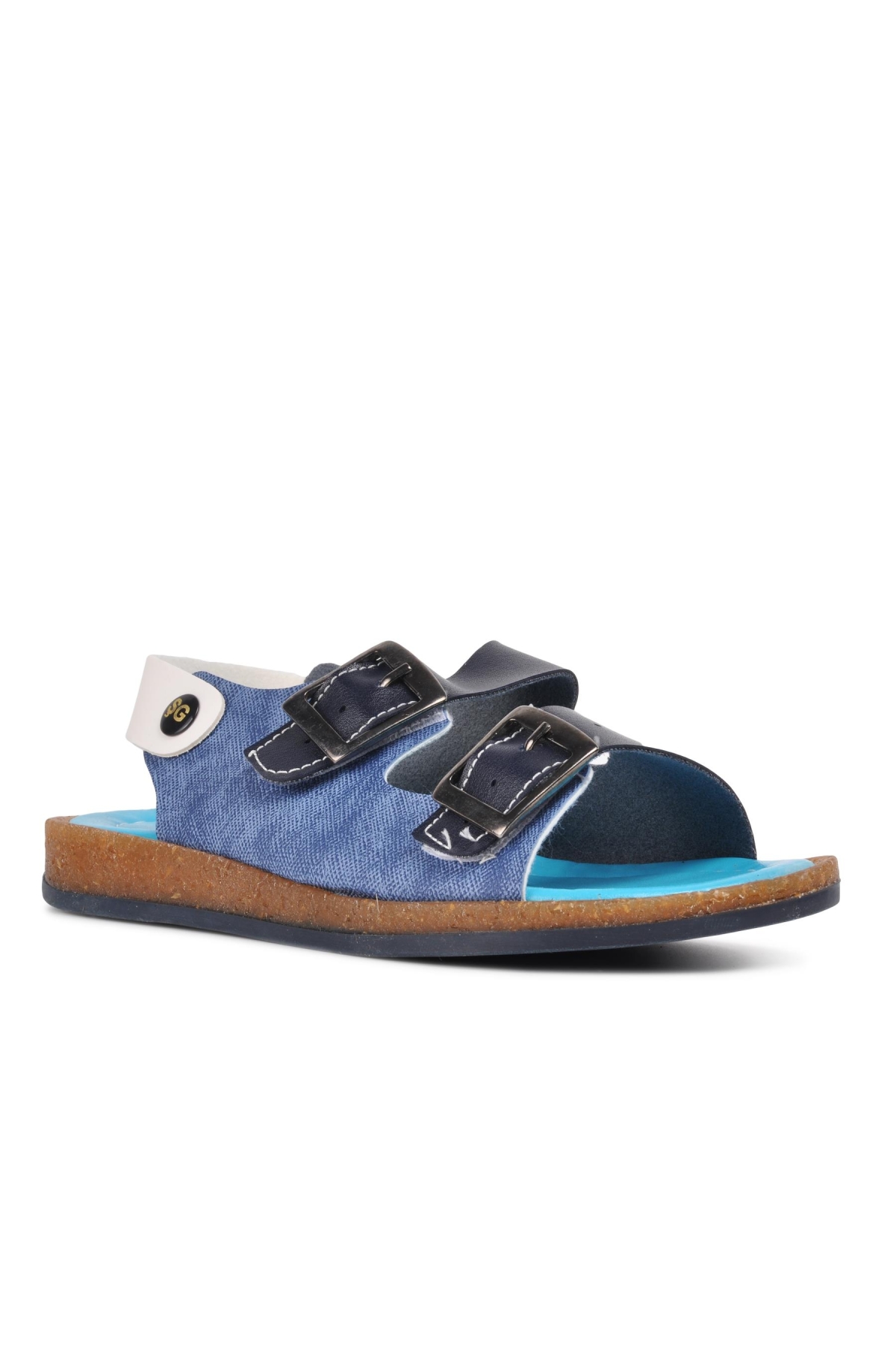 Aspor Lacivert Mavi Comfort Erkek Çocuk Düz Sandalet - Görsel 4