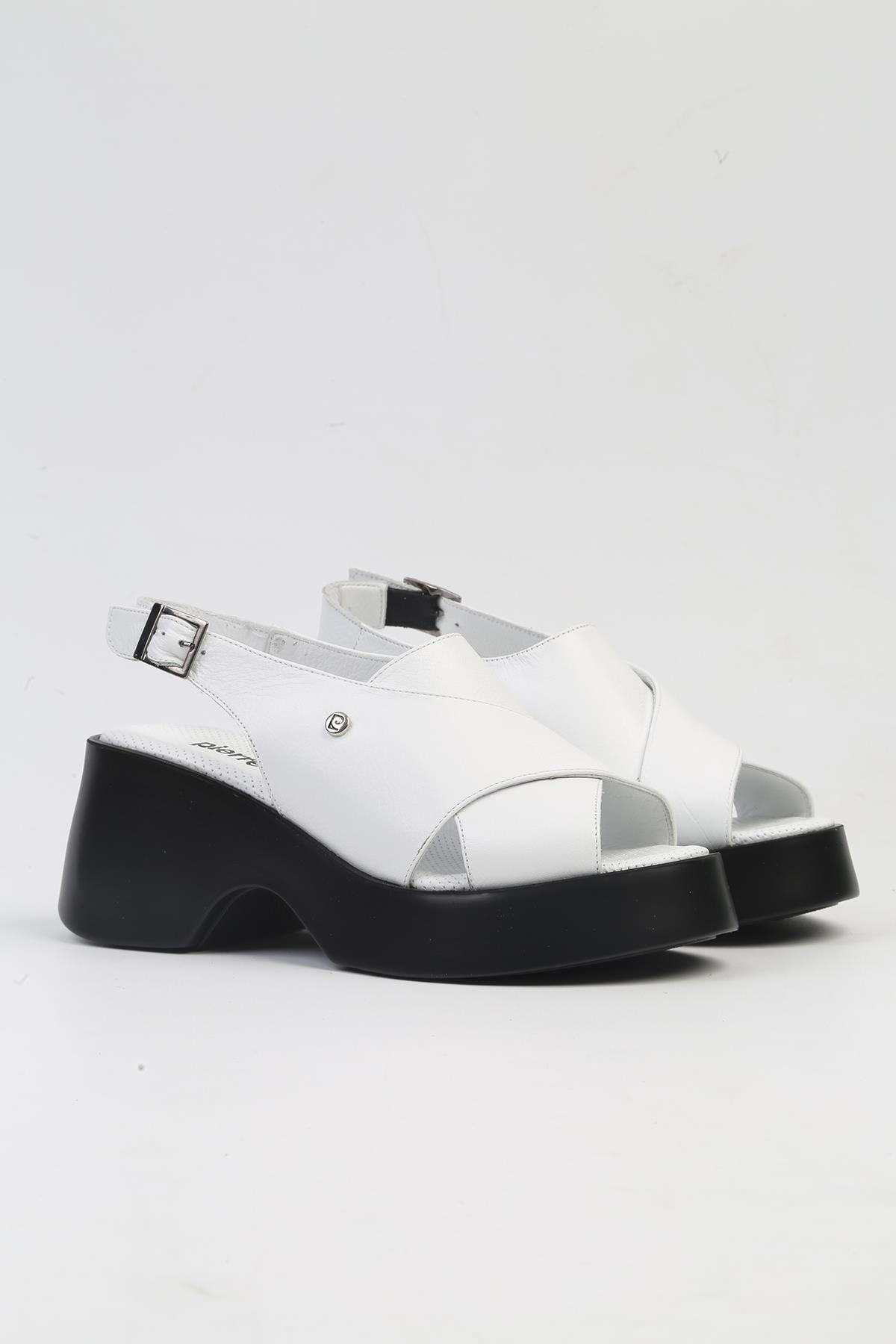 ® | PC-7201- 3968 Beyaz-Kadın Topuklu Ayakkabı - Görsel 3