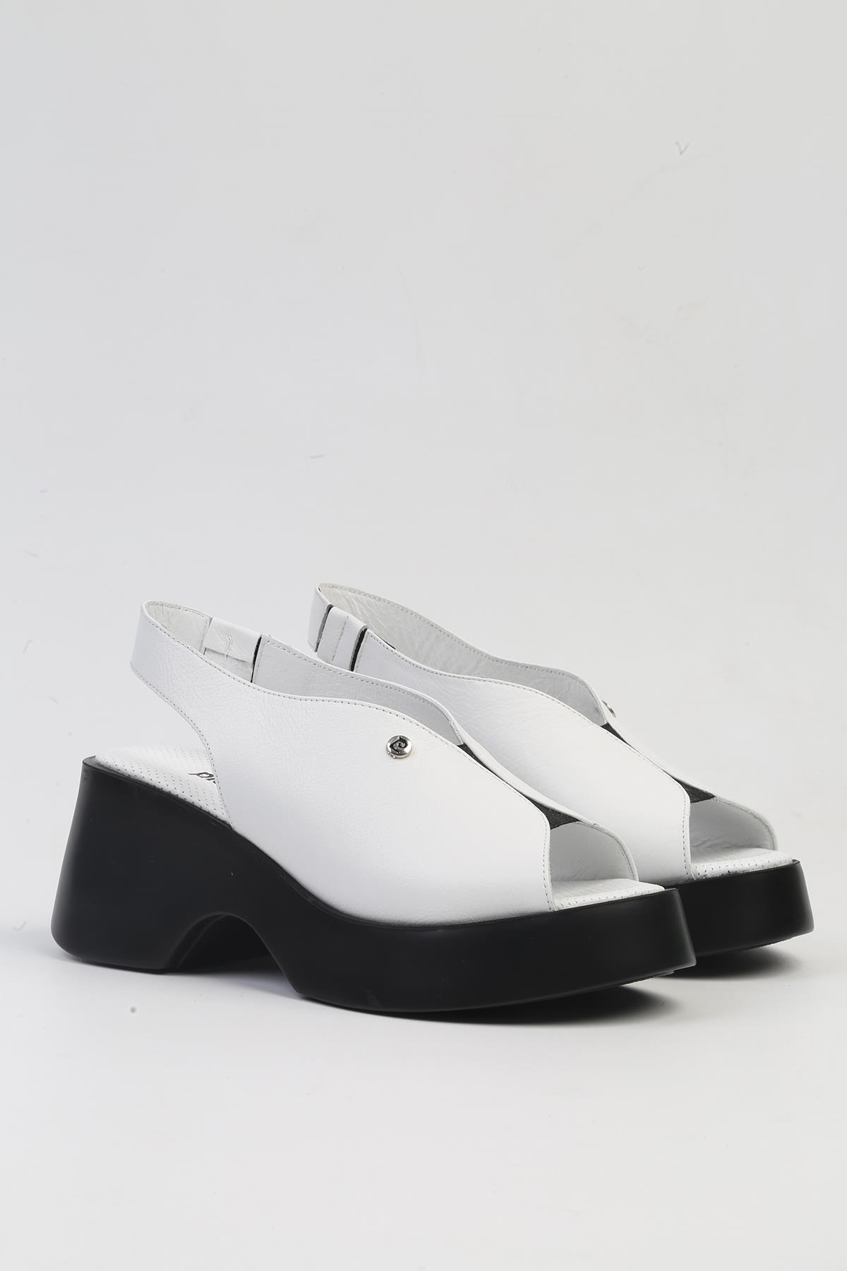 ® | PC-7200- 3968 Beyaz-Kadın Topuklu Ayakkabı - Görsel 3