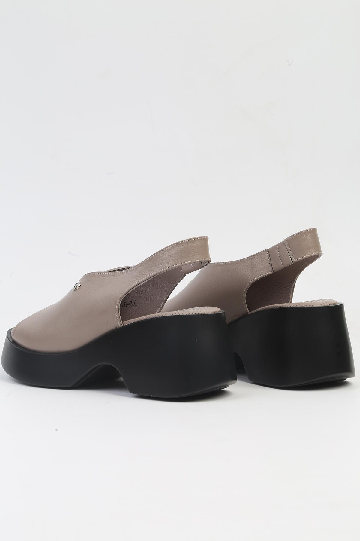 ® | PC-7200- 3968 Vizon-Kadın Topuklu Ayakkabı - Görsel 4