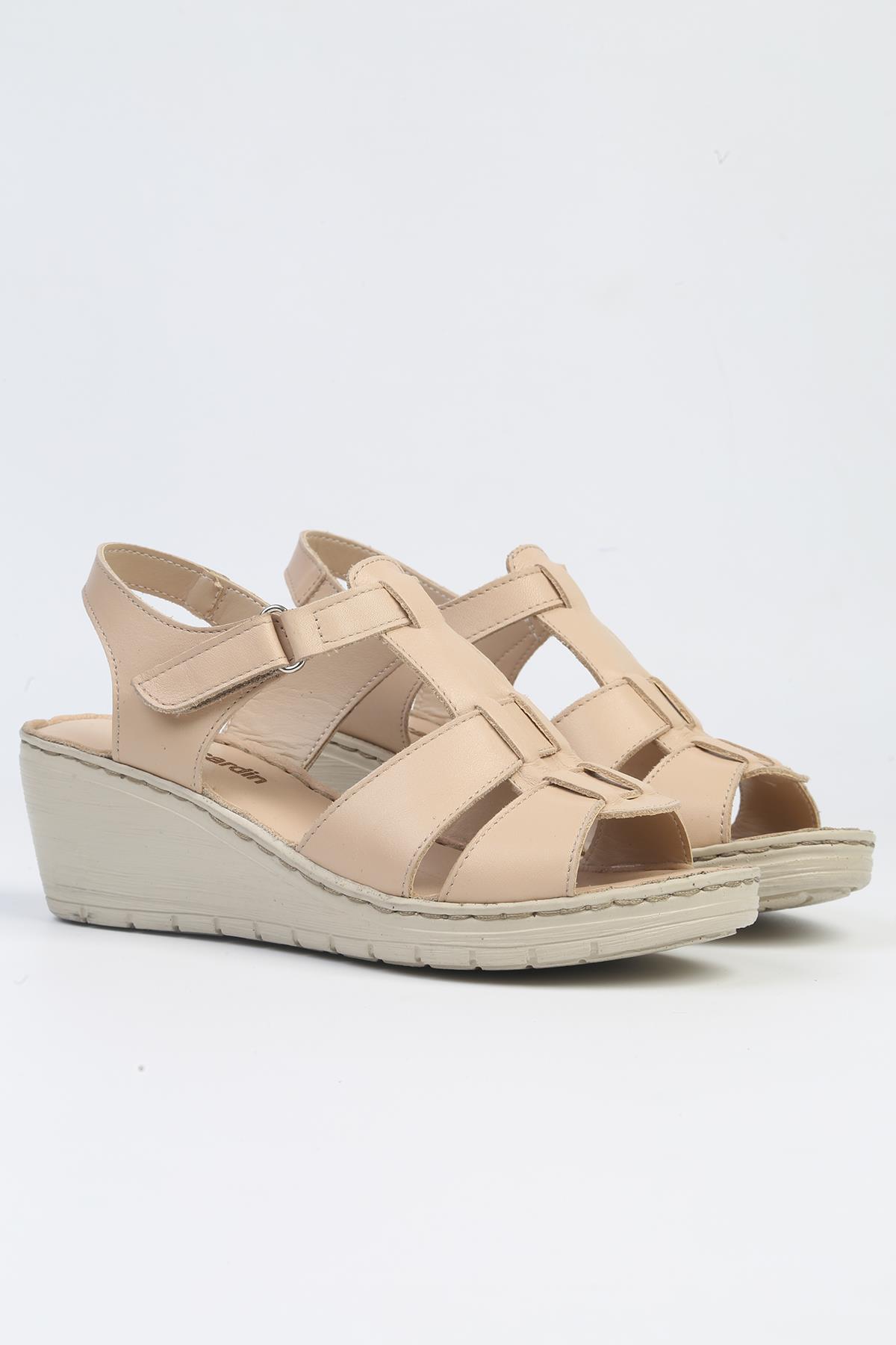 ® | PC-5127-3013 Krem-Kadın Dolgu Topuk Ayakkabı - Görsel 2