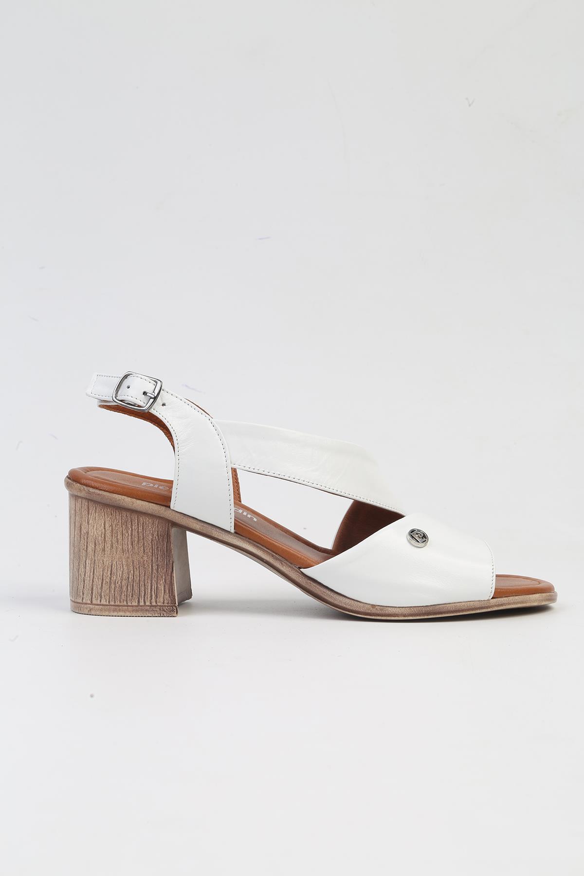 ® | PC-7091-3807 Beyaz-Kadın Topuklu Ayakkabı - Görsel 3