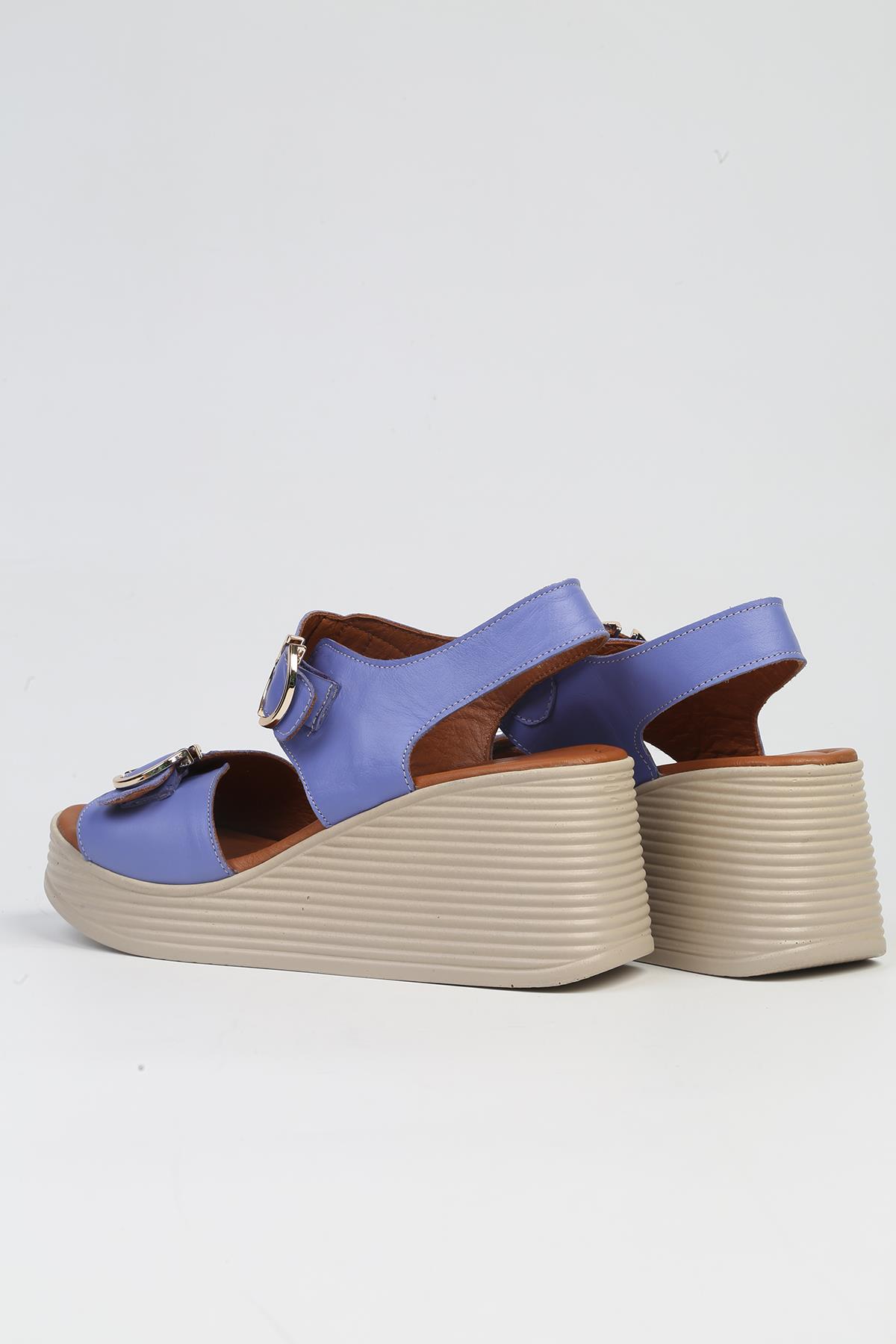 ® | PC-7213- Mor-Kadın Dolgu Topuk Ayakkabı - Görsel 4