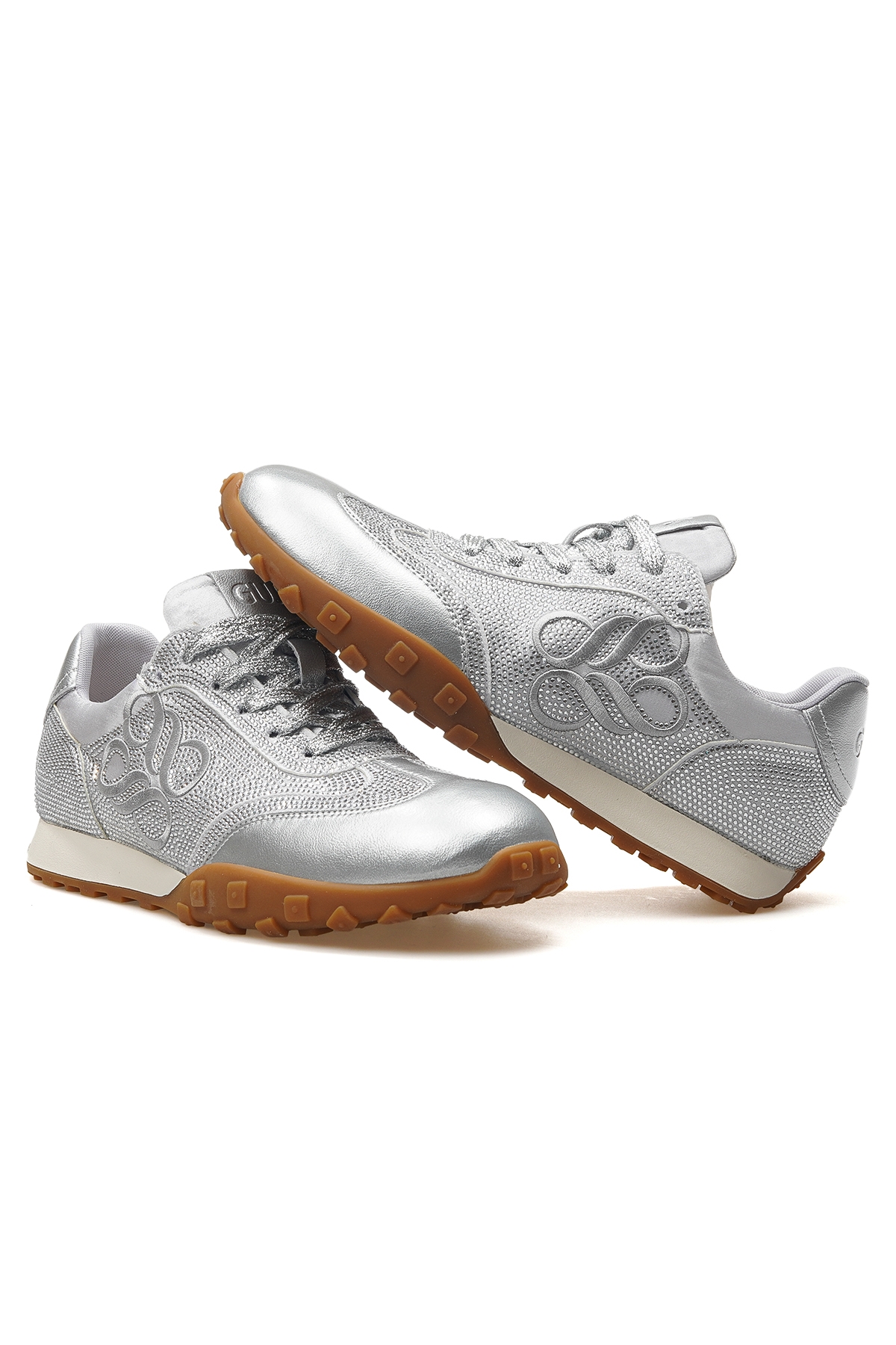 Kadın Taş Detaylı Sneaker Günlük Ayakkabı 25y 25y318 Z Gümüş - Görsel 7