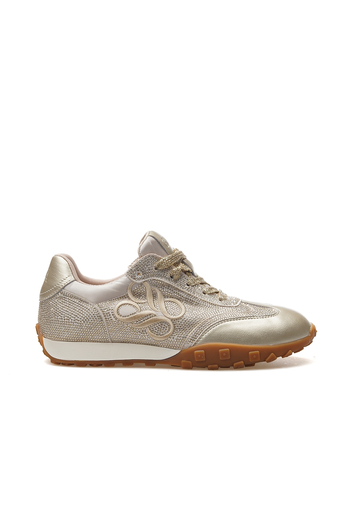 Kadın Taş Detaylı Sneaker Günlük Ayakkabı 25y 25y318 Z Altın - Görsel 2