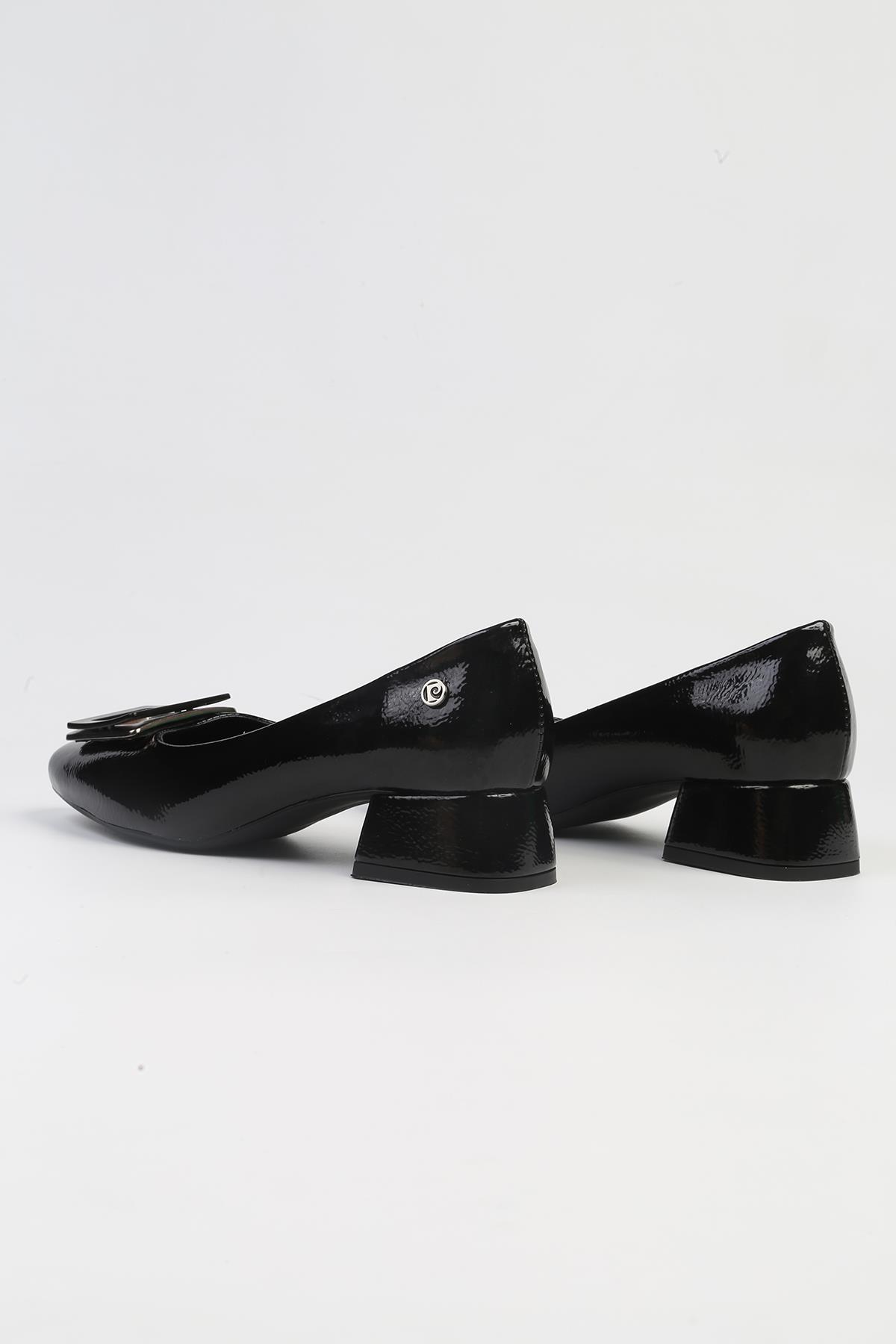 ® | PC-53100- 3592 Siyah Kırışık-Kadın Günlük Ayakkabı - Görsel 4