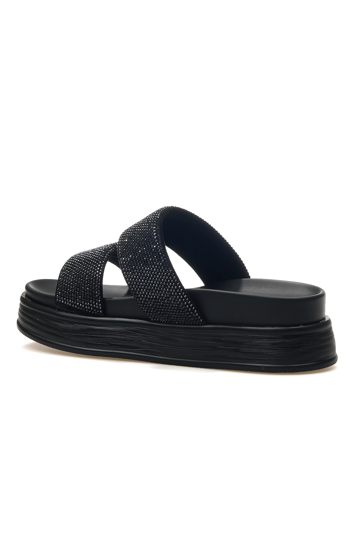 Kadın Taş Detaylı Günlük Terlik 25y 25y416 Z Siyah - Görsel 4