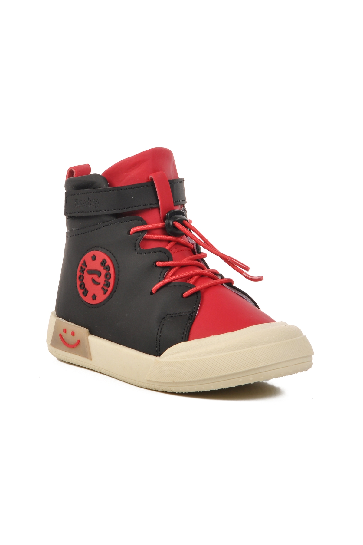 Siyah Kırmızı Çocuk Hi Sneaker Ayakkabı - Görsel 4