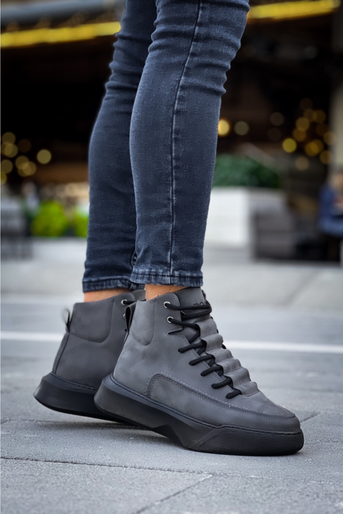 Bağcıklı Erkek Spor Bot BEYAZ (BEYAZ TABAN) - Görsel 4